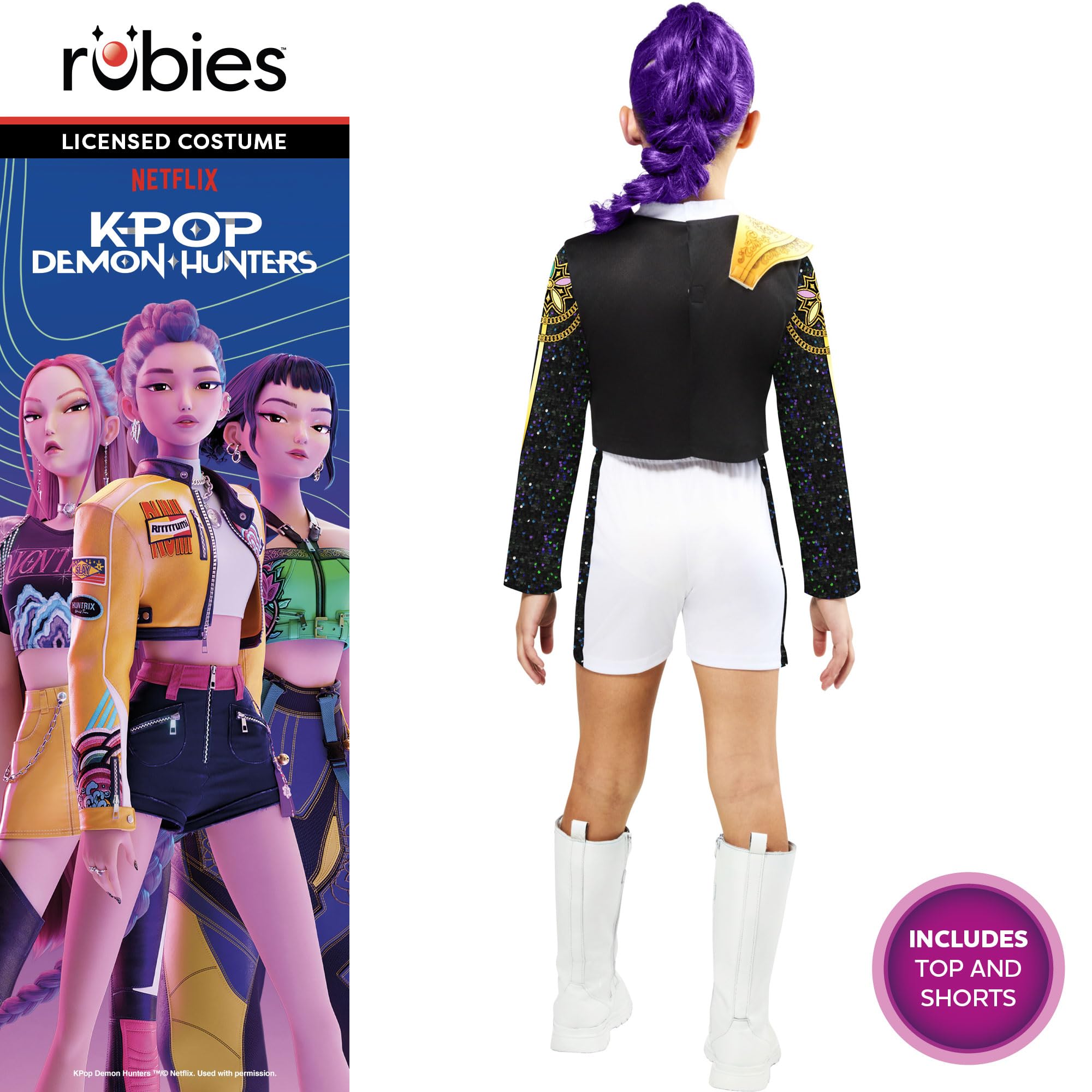Rubies Official K-Pop Demon Hunters Rumi Golden Classic Child Costume | Size 6 Years | Polyester