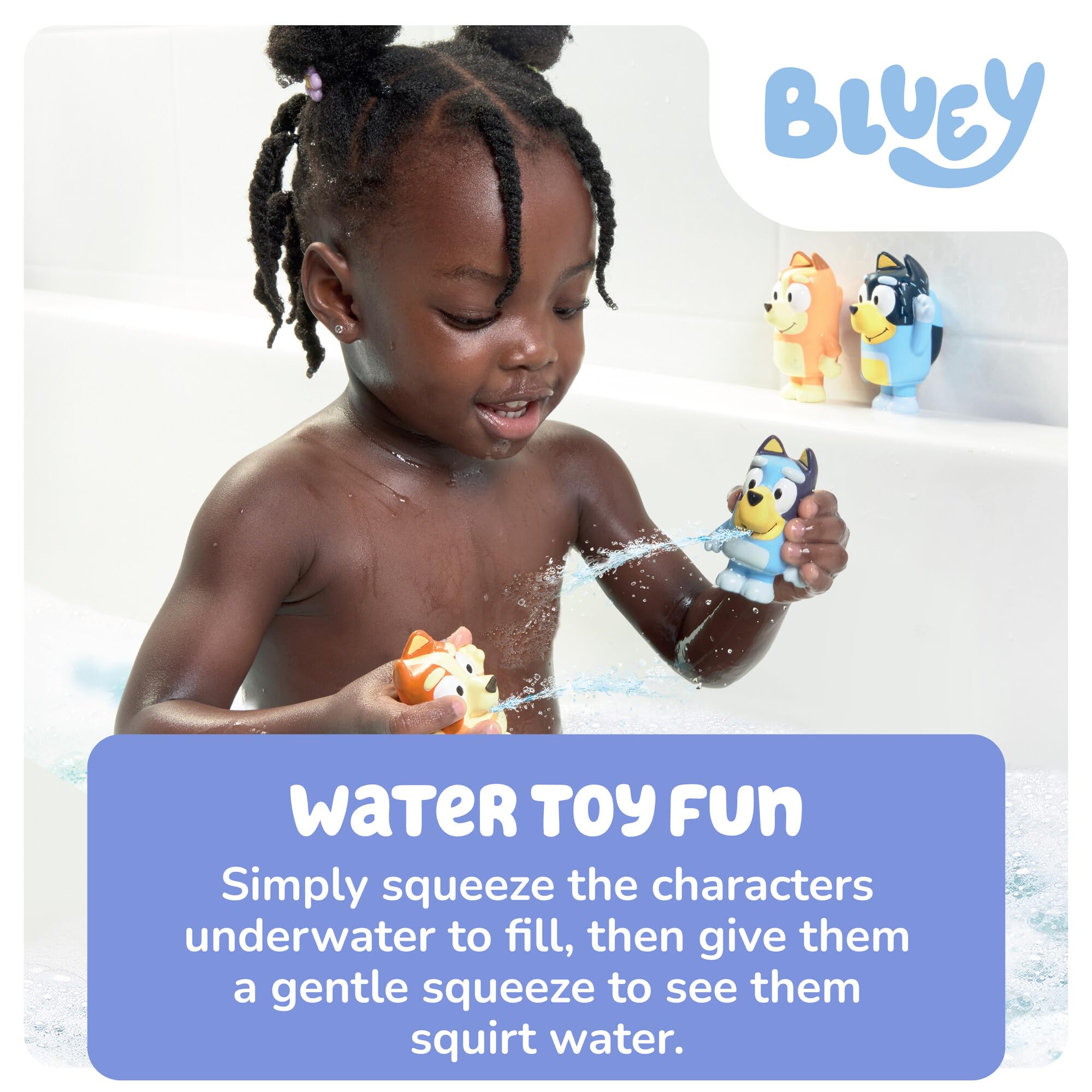 Toomies Bluey Family Bath Squirters 4-Pack - Squeeze & Squirt Water Toys for Toddlers 5