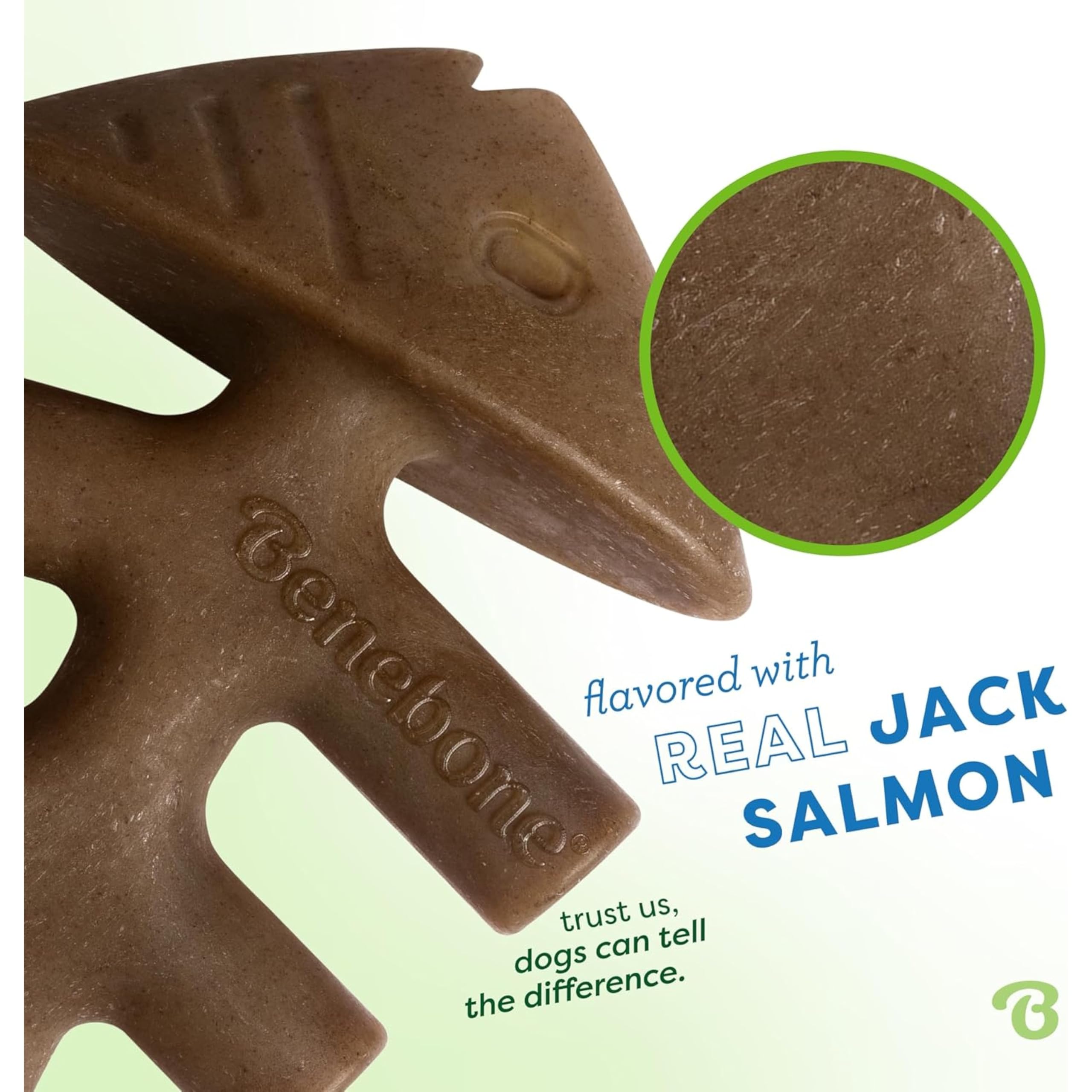 Benebone Fishbone Indestructible Dog Chew Toy - Real Jack Salmon Flavor | Small Size | Heavy Duty 2