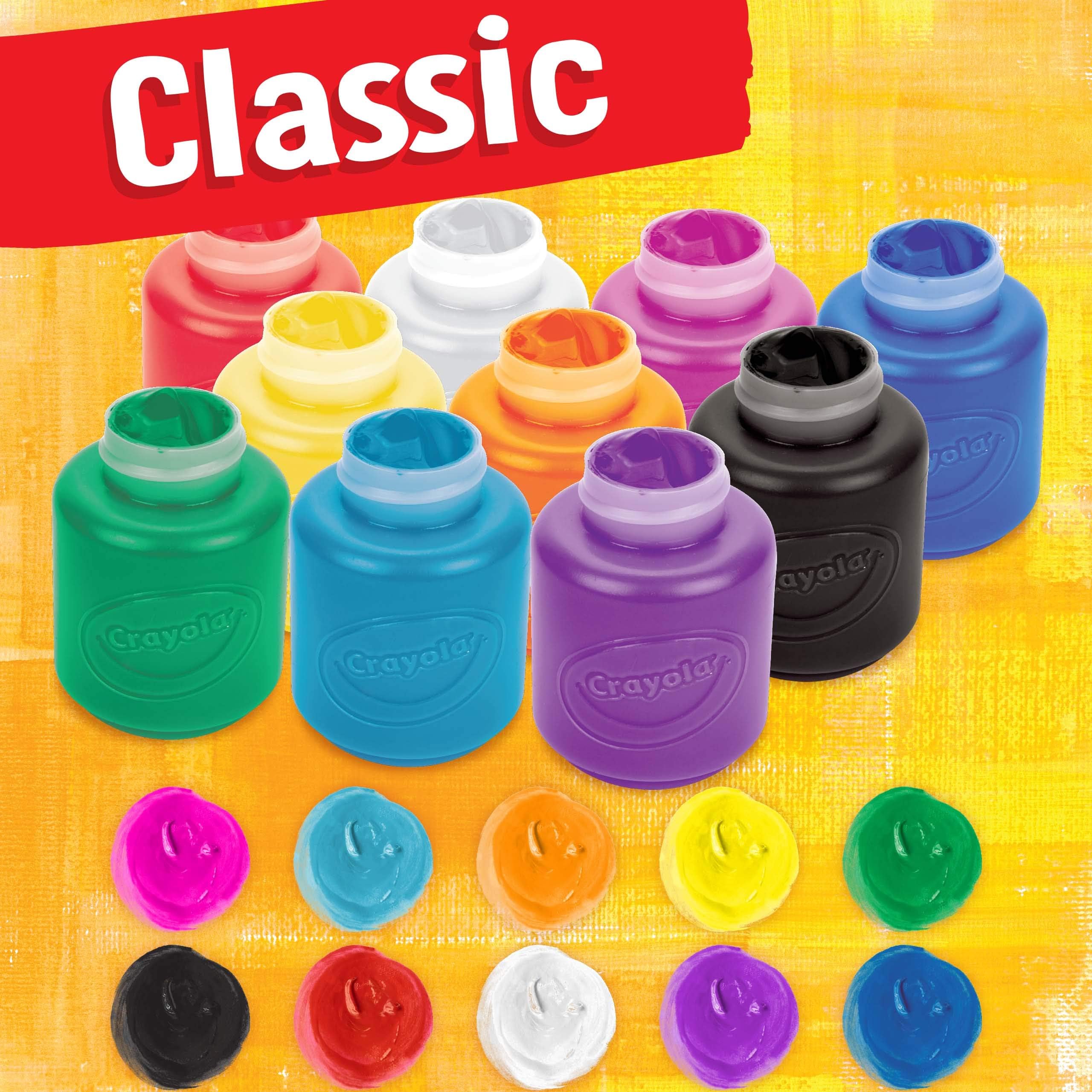 CRAYOLA Washable Kids Paint Set - 10 Classic Colors | Tempera Paint | Ages 3+