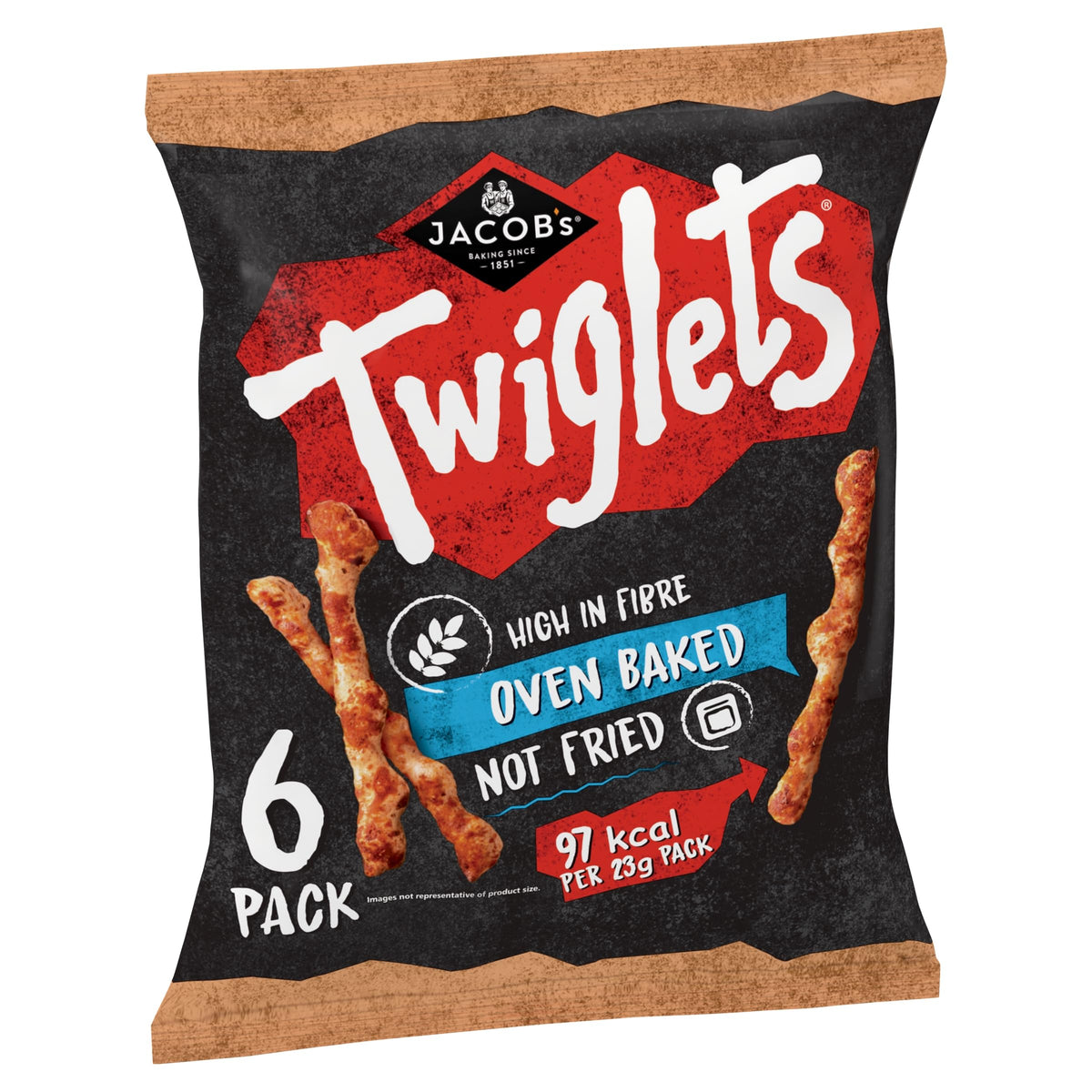 JACOB'S Twiglets Original Baked Snacks Multipack - 6 x 23g, 138g