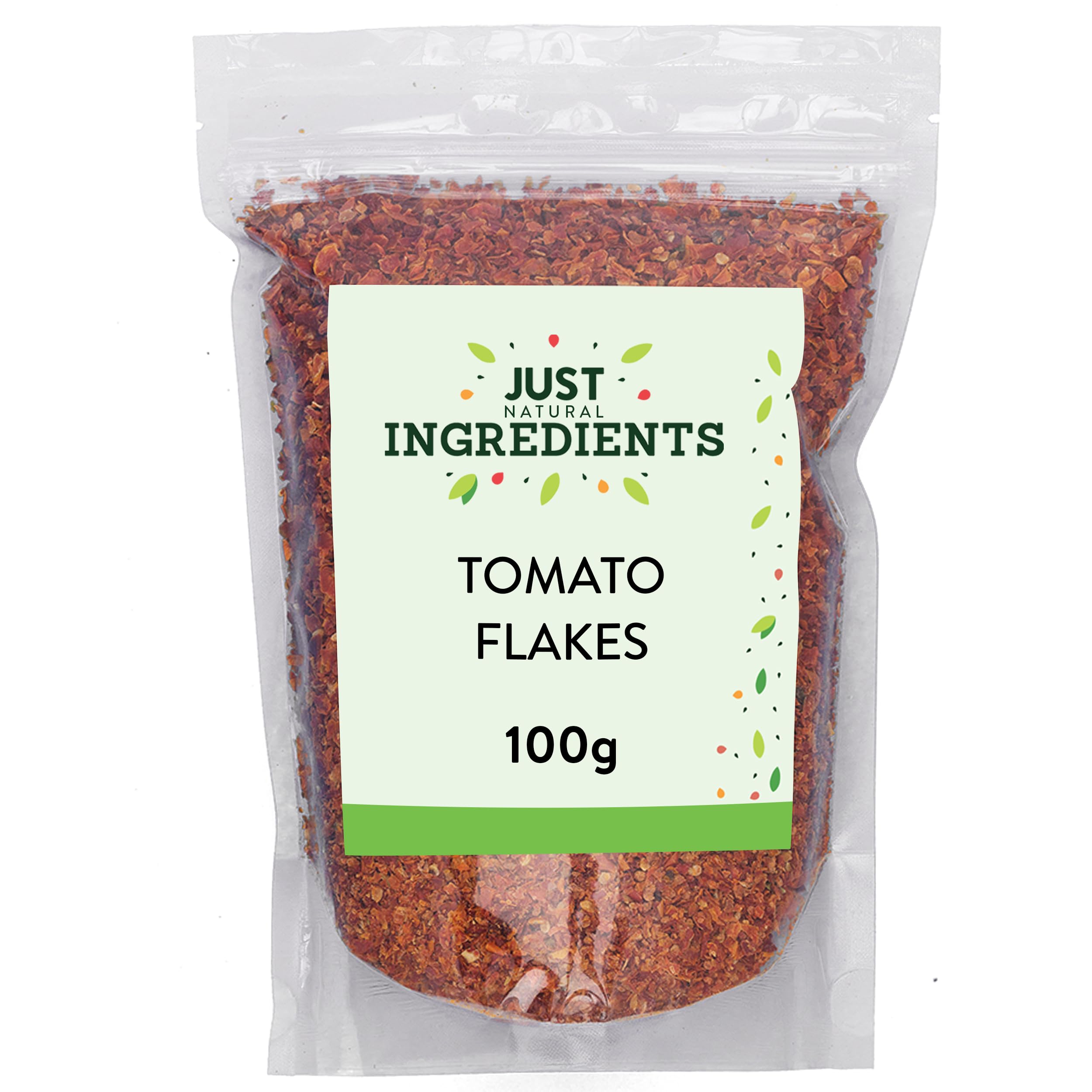JustIngredients Tomato Flakes 100g - Organic Dried Tomatoes Flakes for Cooking