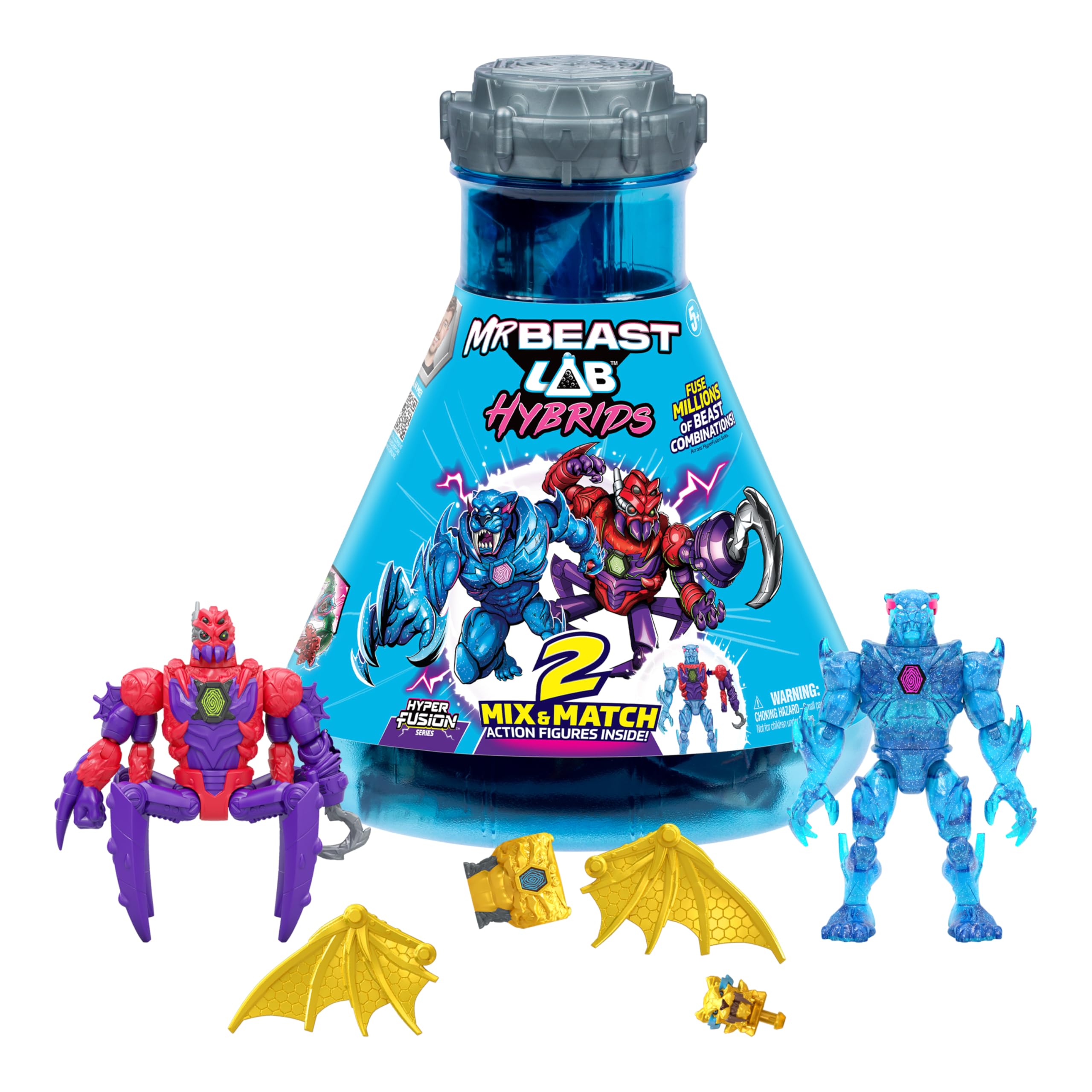 MRBEAST LAB Hybrids Multi Pack - Mix & Match Action Figures with Golden Dragon Parts 1