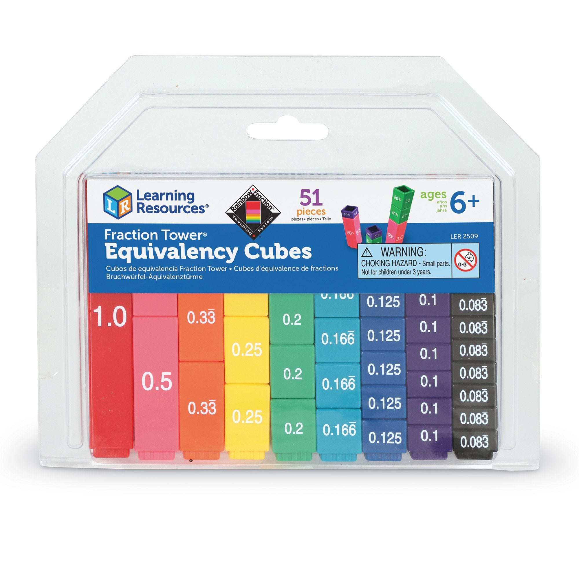 Learning Resources Fraction Tower Equivalency Cubes - 51 Pieces | Ages 6+ 4