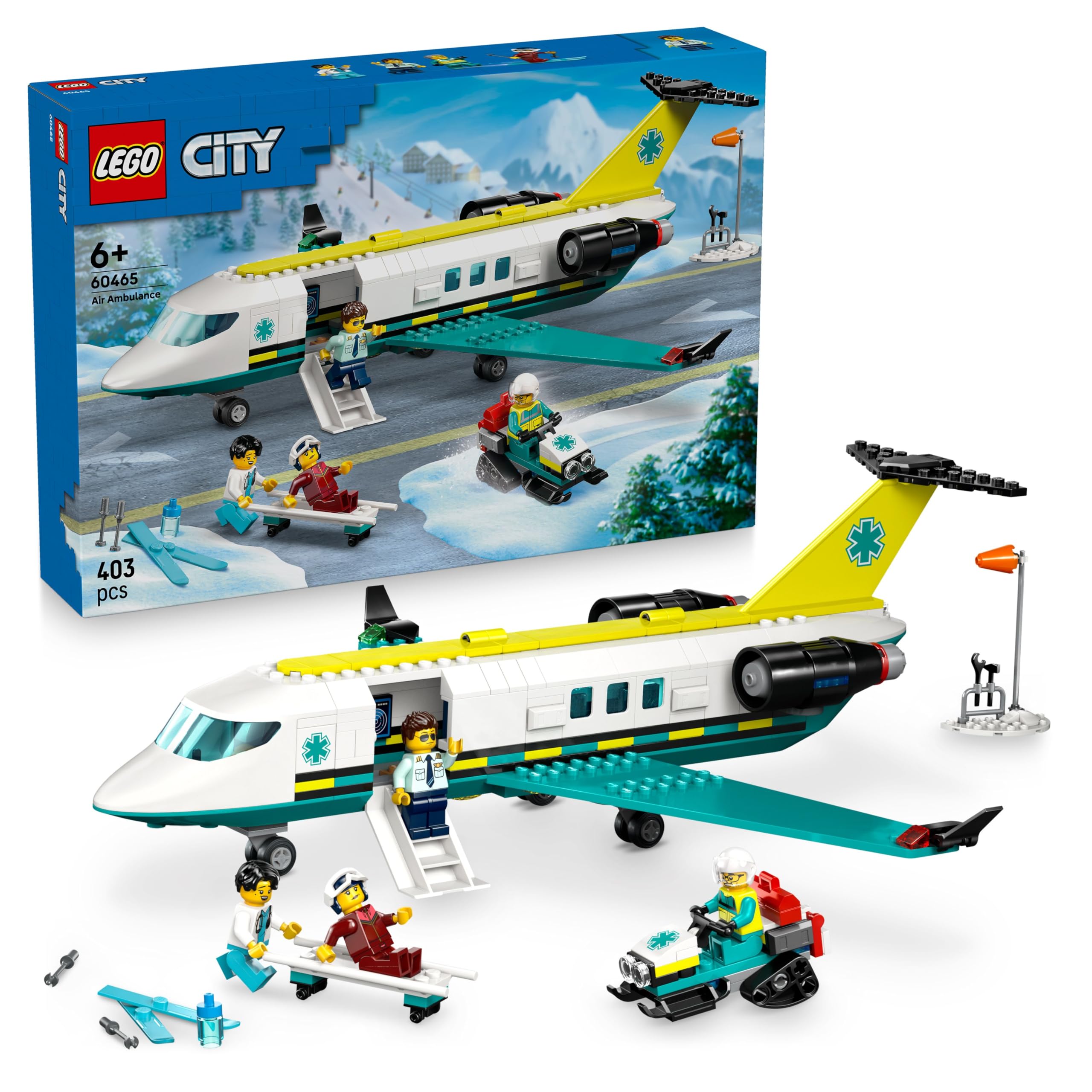 LEGO CITY 60465 Emergency Air Ambulance Plane Building Set for Ages 6+ 1