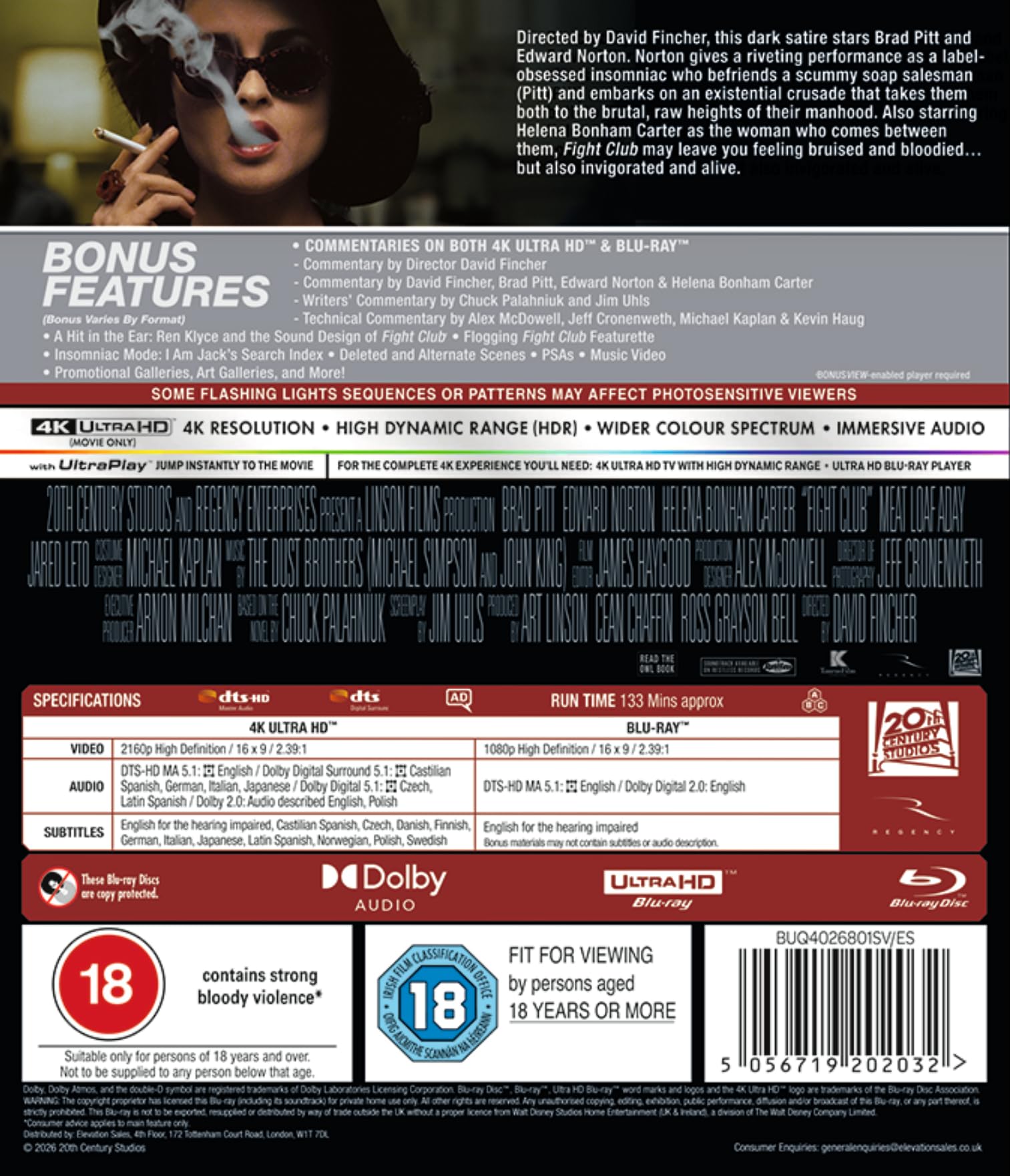 Fight Club 4K Ultra HD/Blu-ray [Region Free] 4