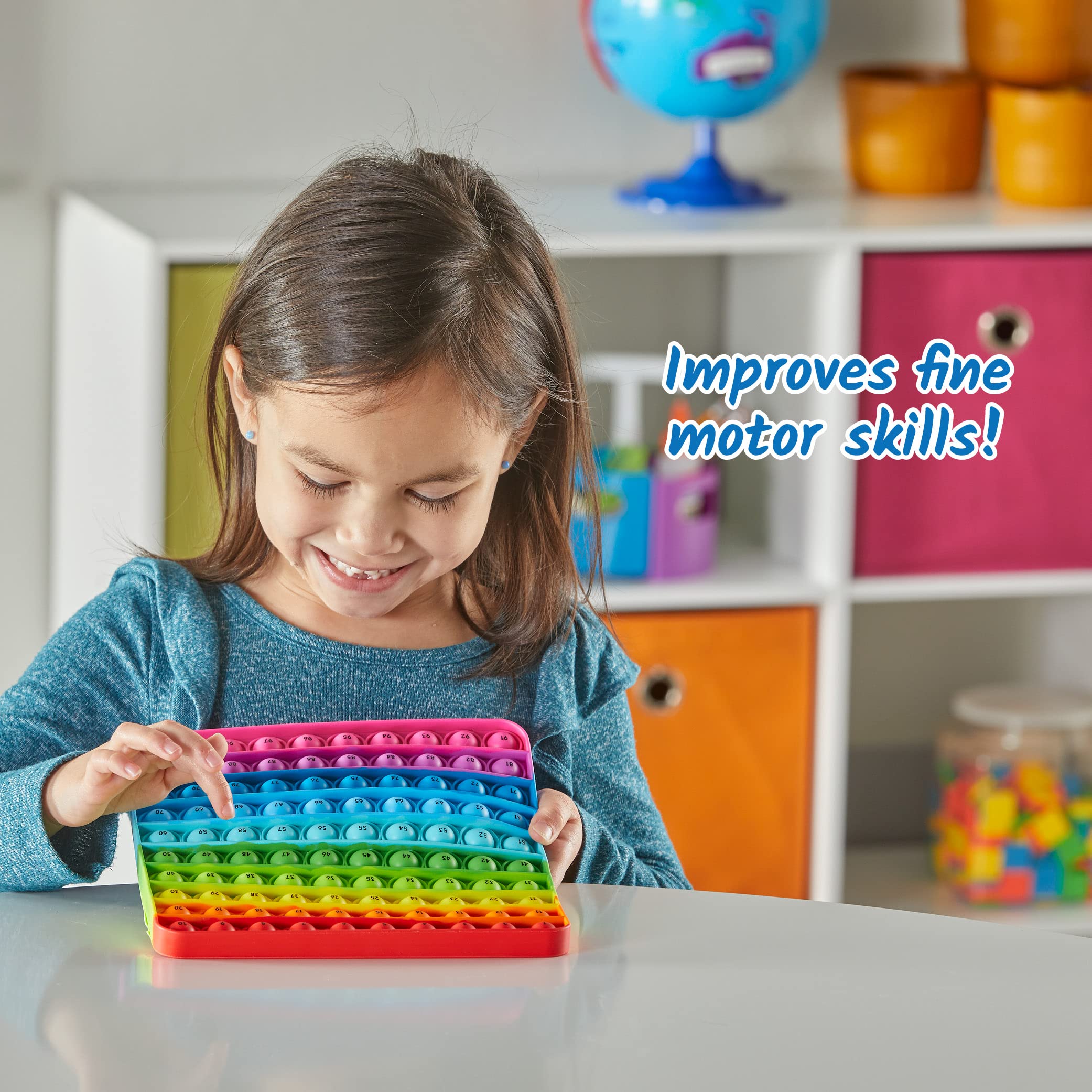 hand2mind Learning Resources Hundred Board Sensory Bubble Popper | Silicone Fidget Toy for Math & Focus 5