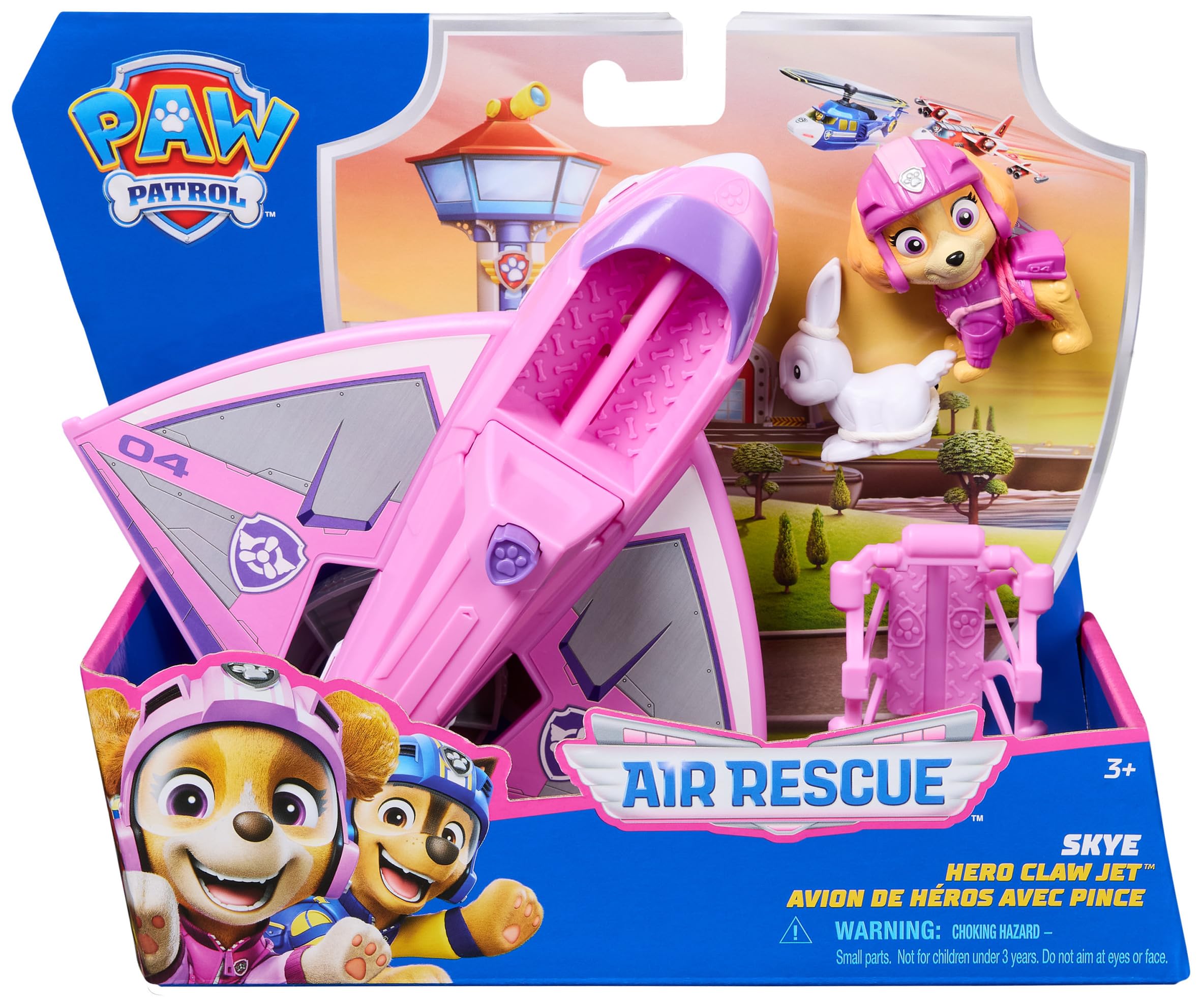 Paw Patrol Air Rescue Skye Action Figure & Hero Claw Jet Plane with Bunny Toy | Ages 3-9 3