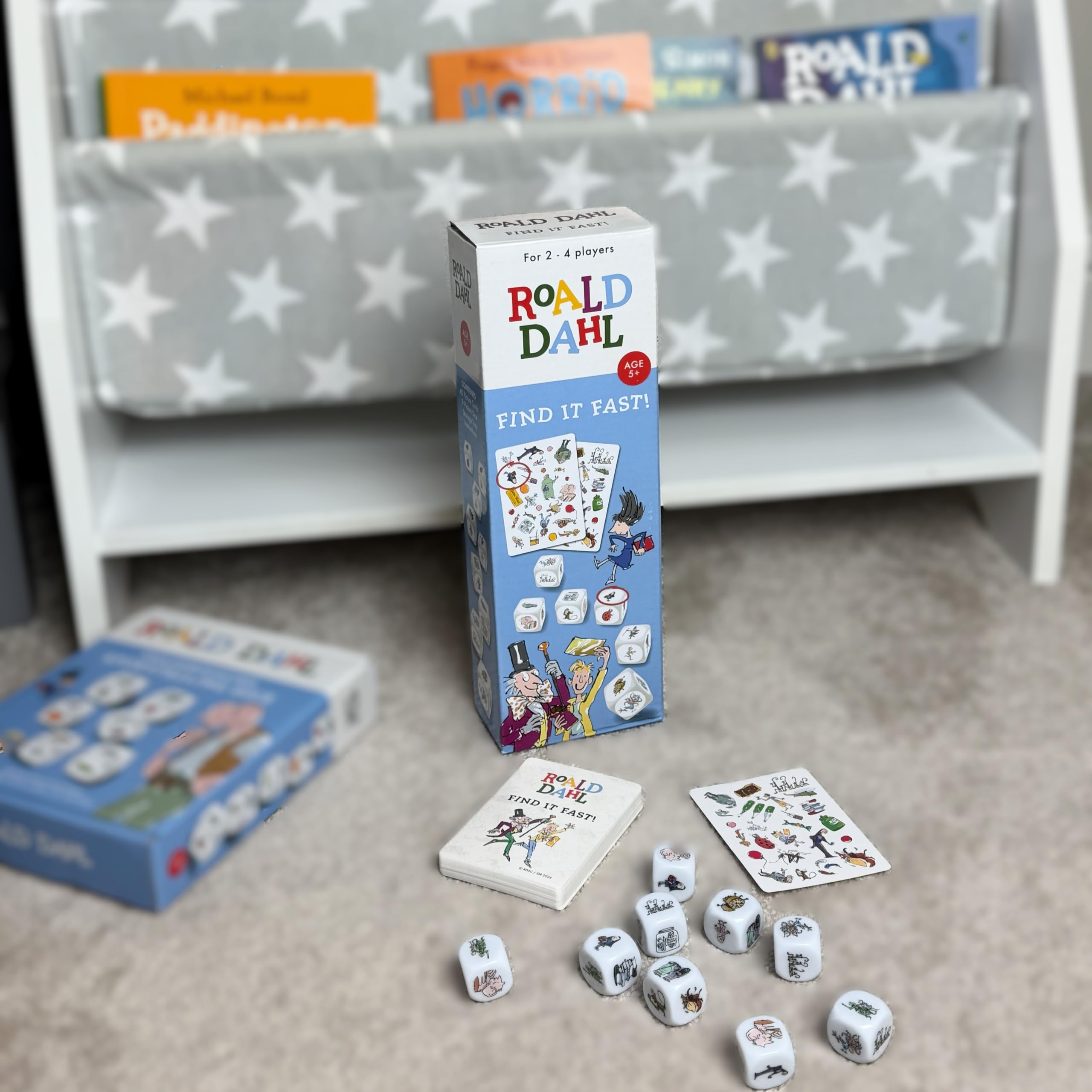 Roald Dahl Find It Fast Card Game, Ages 5+, 2-4 Players, Family Dice Game, 5