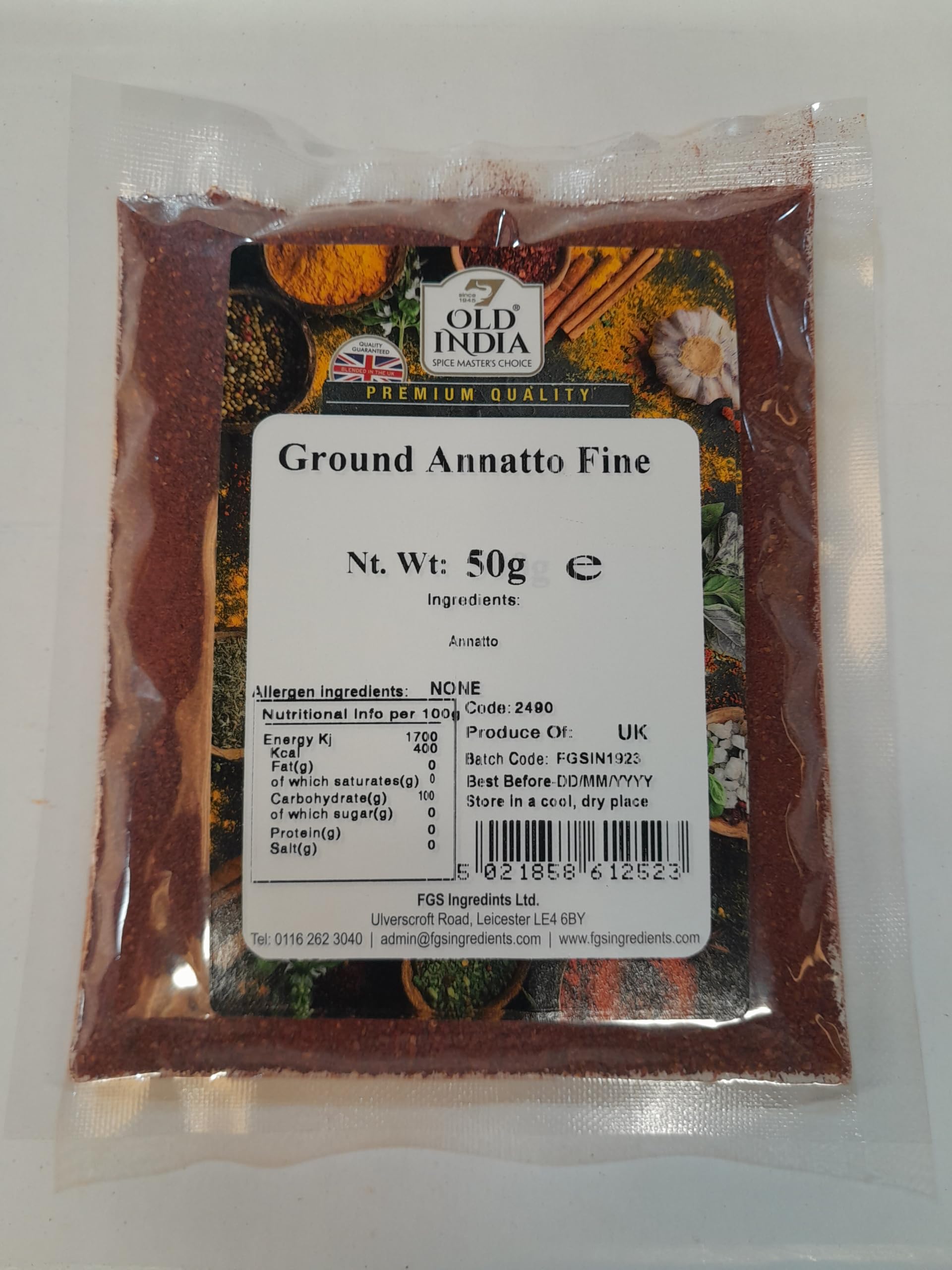 Old India Ground Annatto Fine Powdered Seasoning - 50g | 100% Natural 1