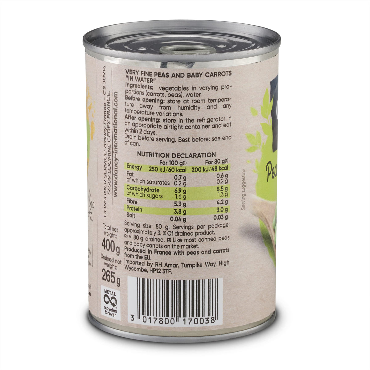 D'Aucy Peas and Carrots Very Fine - 400 g - Pack of 6