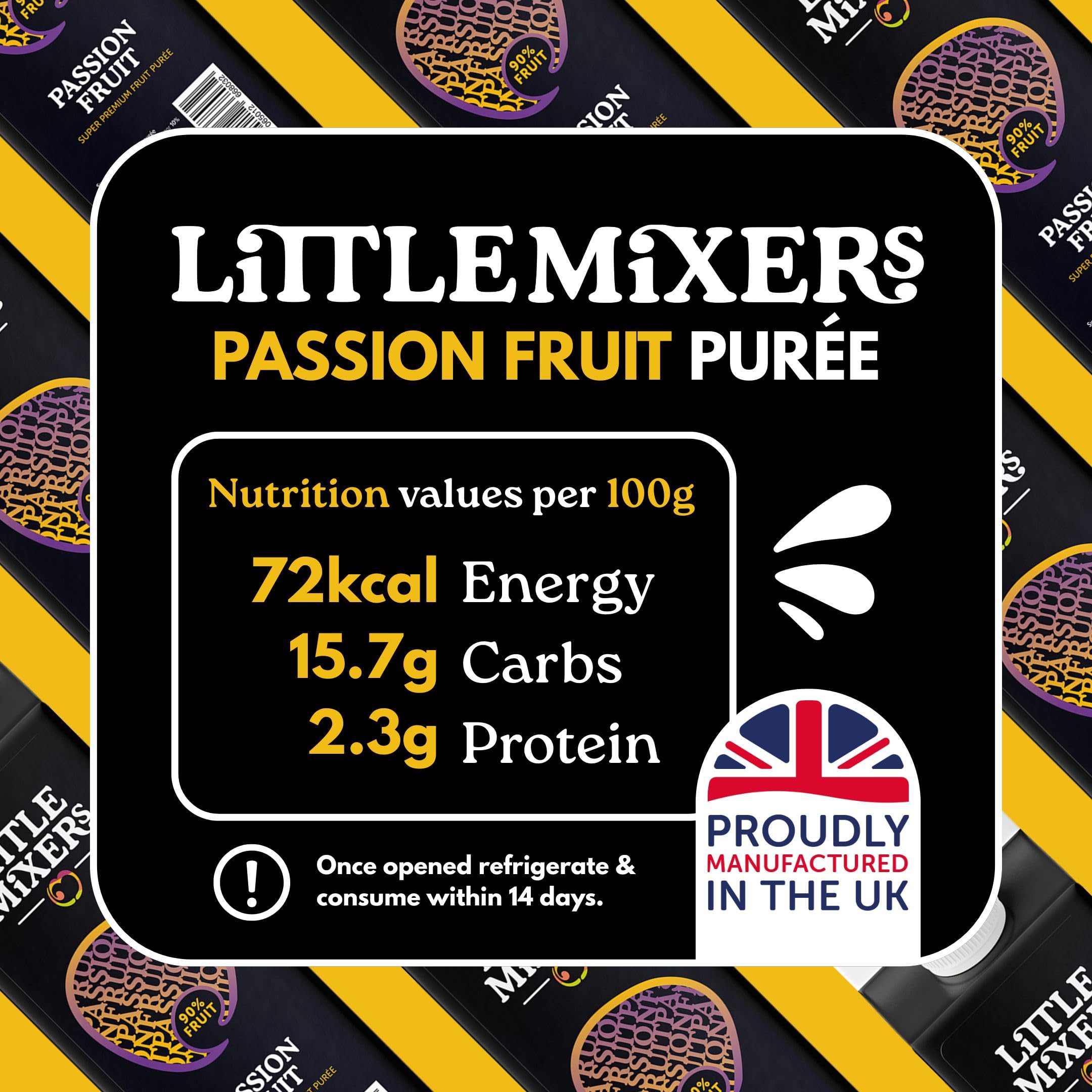 LITTLE MIXERS Passion Fruit Purée - 1L Carton | Cocktail & Dessert Mixer | Made in UK 3