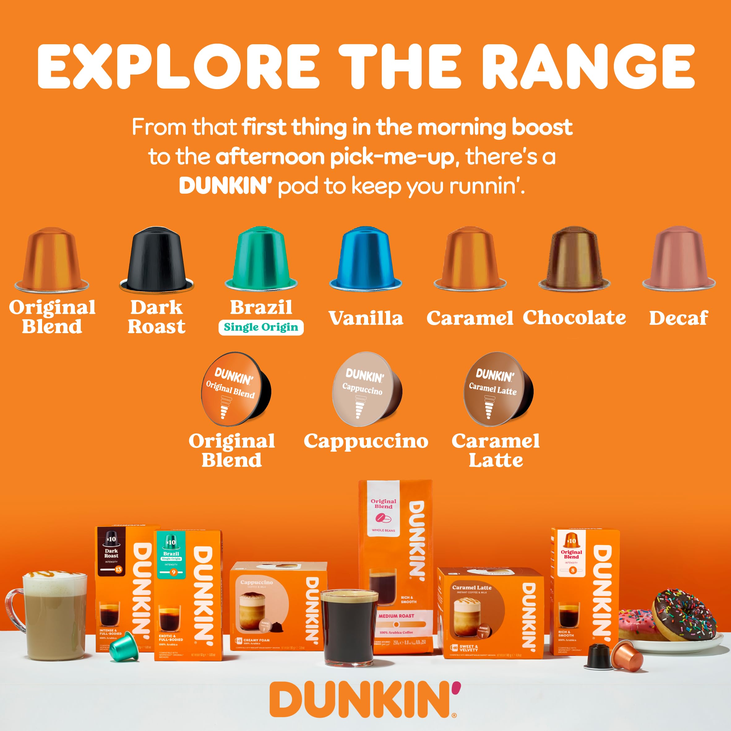 Dunkin' Donuts Original Blend Coffee Capsules for Nespresso - Medium-Dark Roast | 10 Count 7