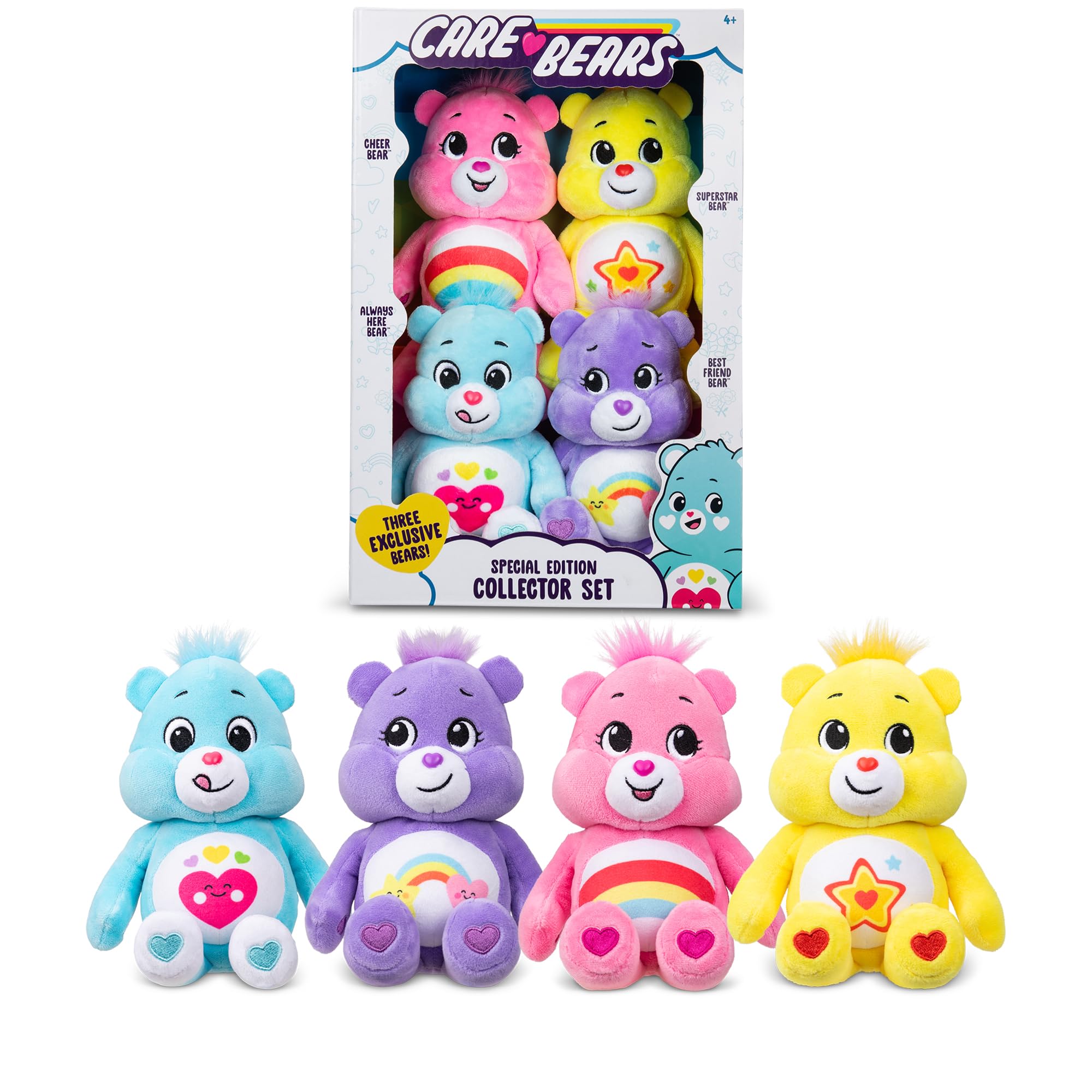 Care Bears Treasure Box - Set of 4 Beanie Plush Toys for Kids & Collectors 7