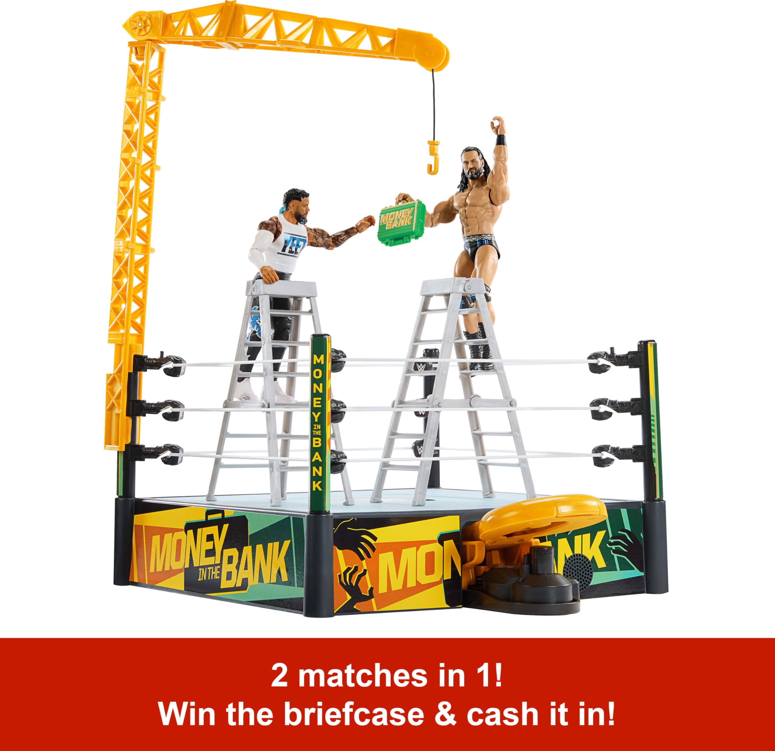 WWE Money In The Bank Cash-In Ring Playset - 2 Play Modes, 40+ Sounds, Ages 6+ 6