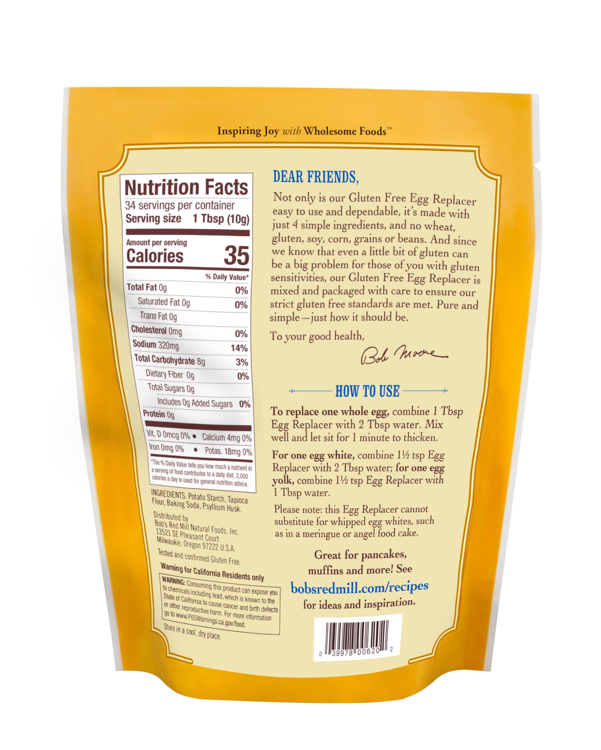 Bob's Red Mill Gluten Free Vegan Egg Replacer, Non-GMO, 340 g 7