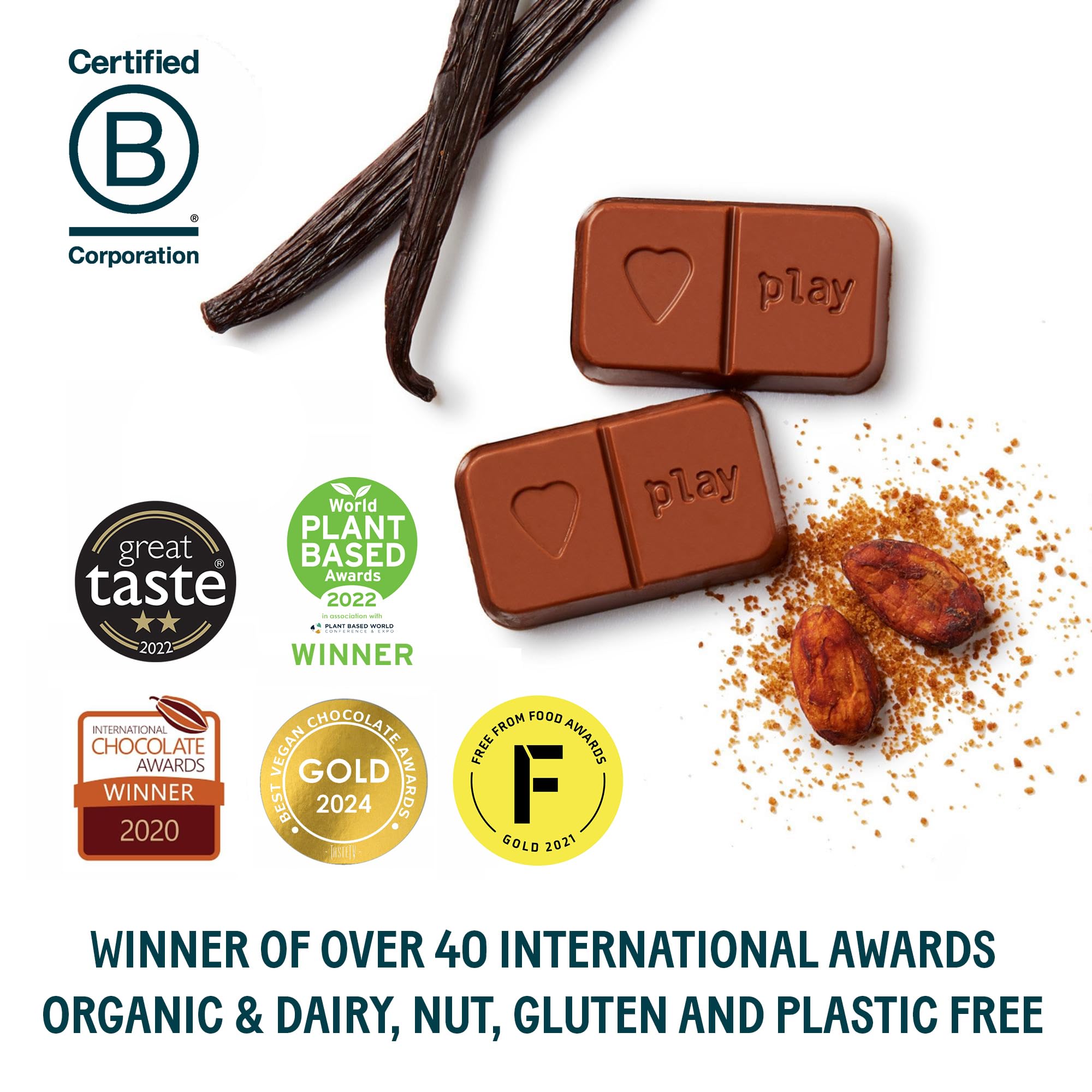 PLAYin CHOC JustChoc Organic Vegan Chocolate Bars - Allergy-Free Dairy-Free Treats 5