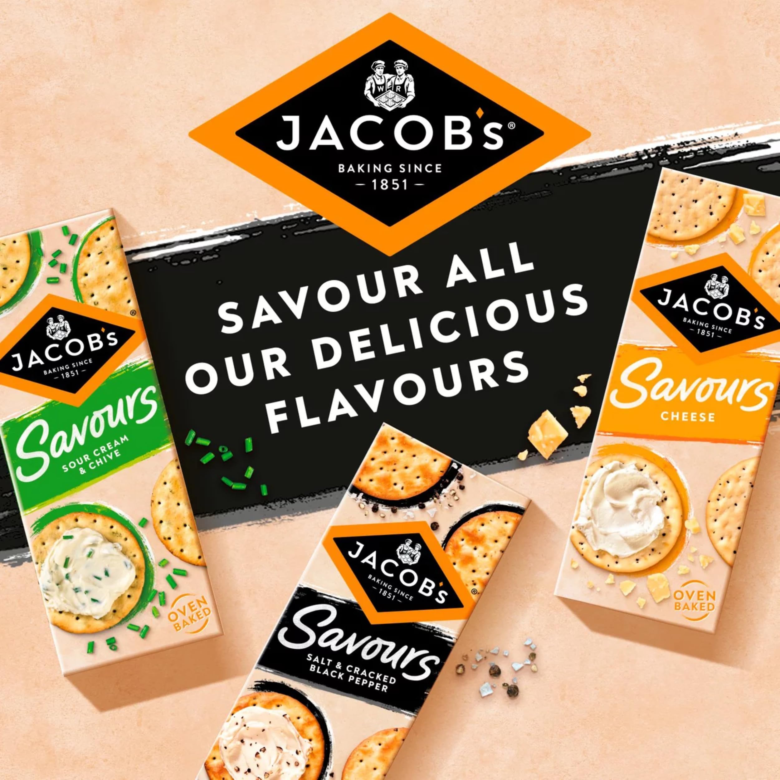 Jacob's Mediterranean Rosemary Crackers Multipack 5 x 38g, 190g 6