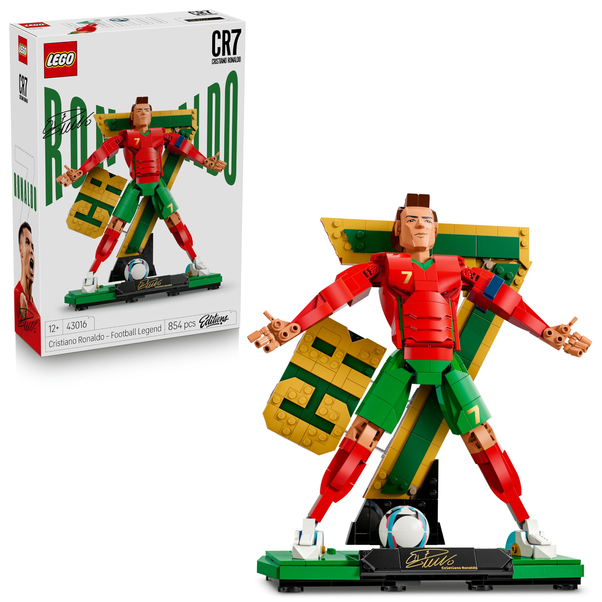 LEGO Editions 43016 Cristiano Ronaldo Football Legend Building Set | Age 12+ | 3D Display Model 1