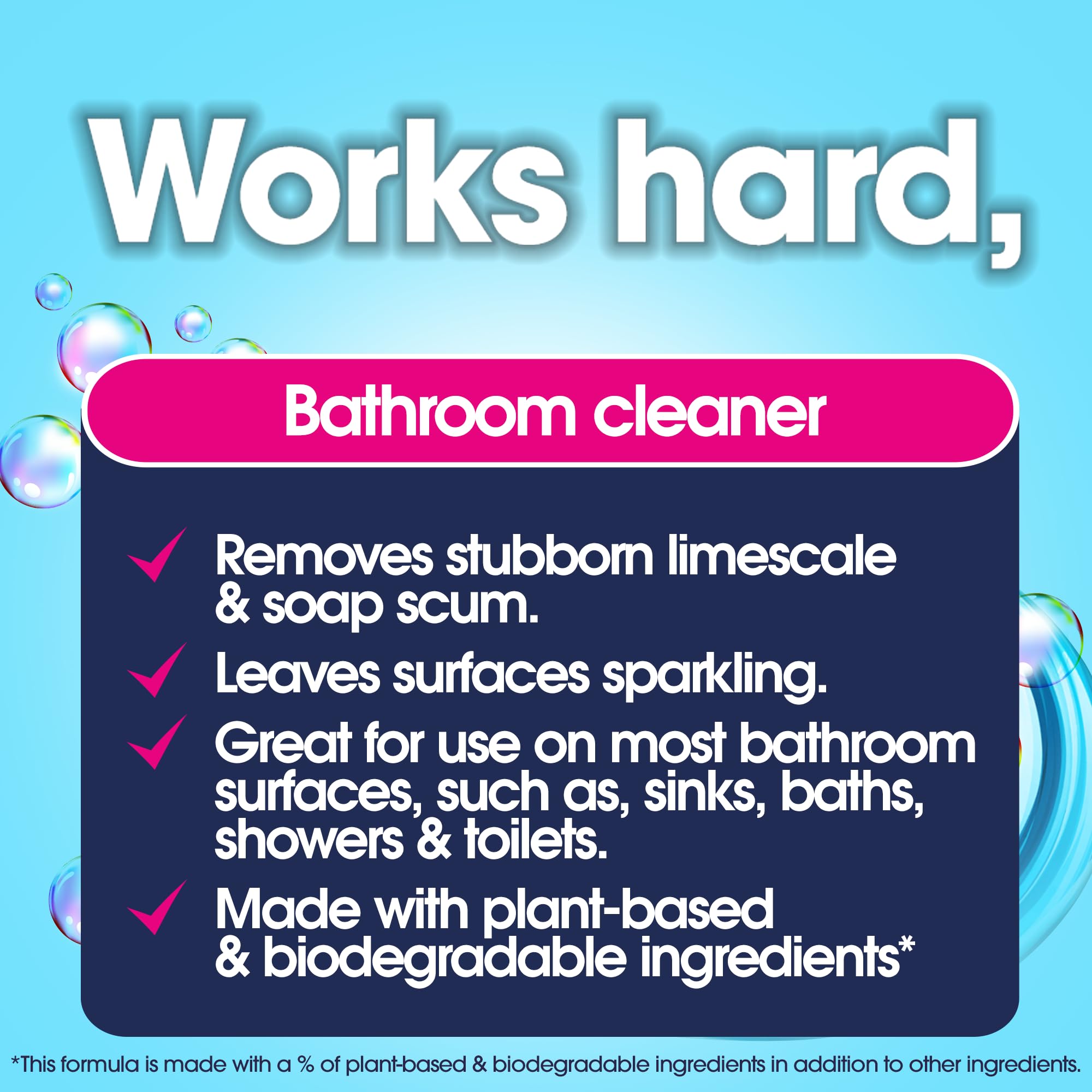 Ecozone All Round Bathroom Cleaner & Limescale Remover - Plant-Based, Vegan Friendly, Lemon Scent | 500ml 3