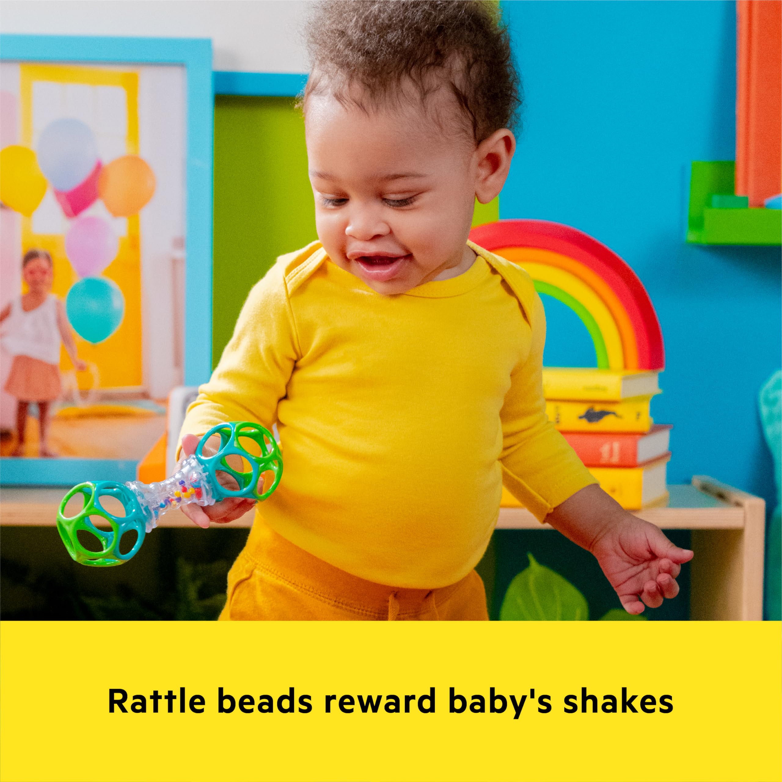 Bright Starts Easy-Grasp Oball Bundle Gift Set - Grasp The Day, Shaker & Classic Ball 9