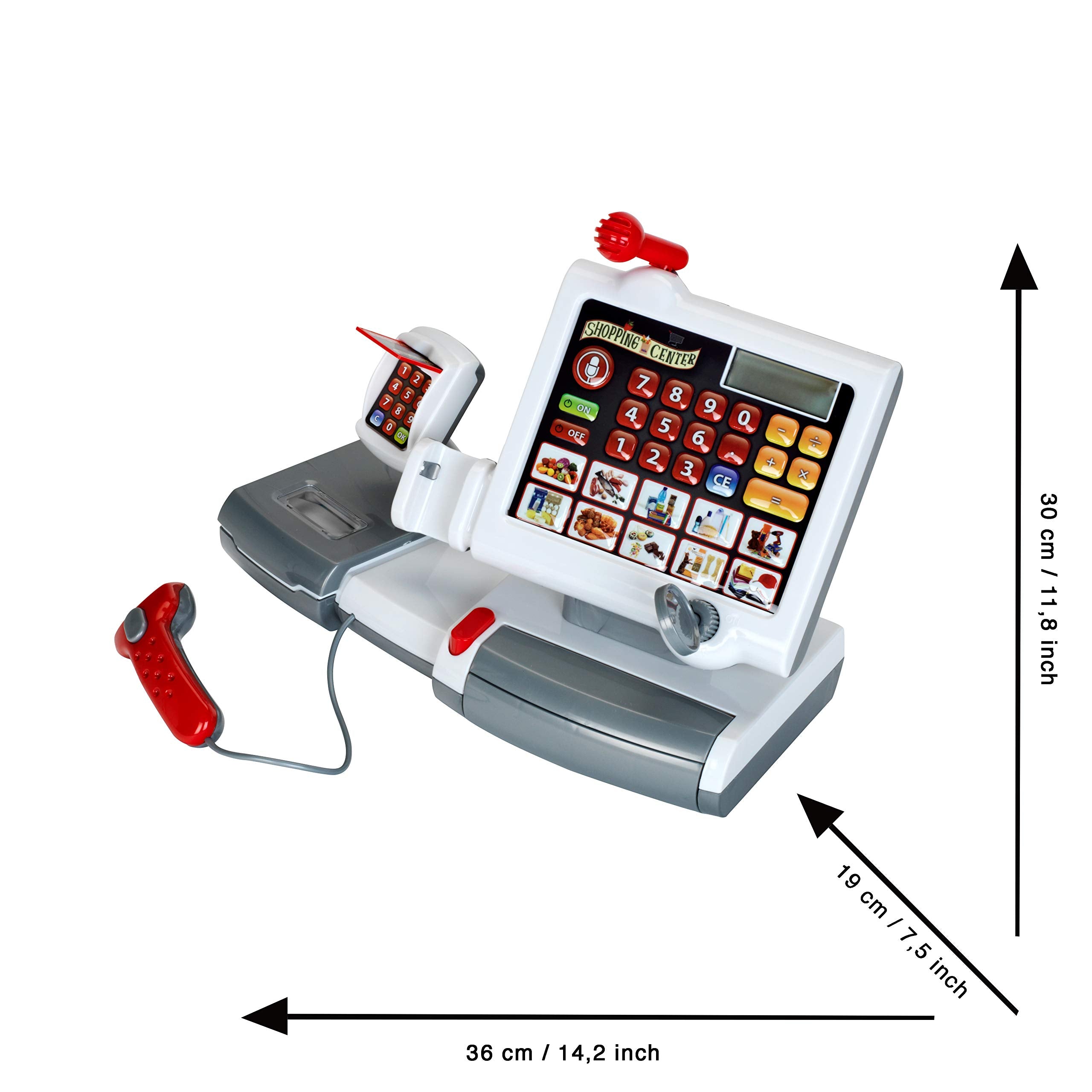 Theo Klein Toy Cash Register 9356 with Scanner, Scales, Light & Sound | Ages 3+ 4