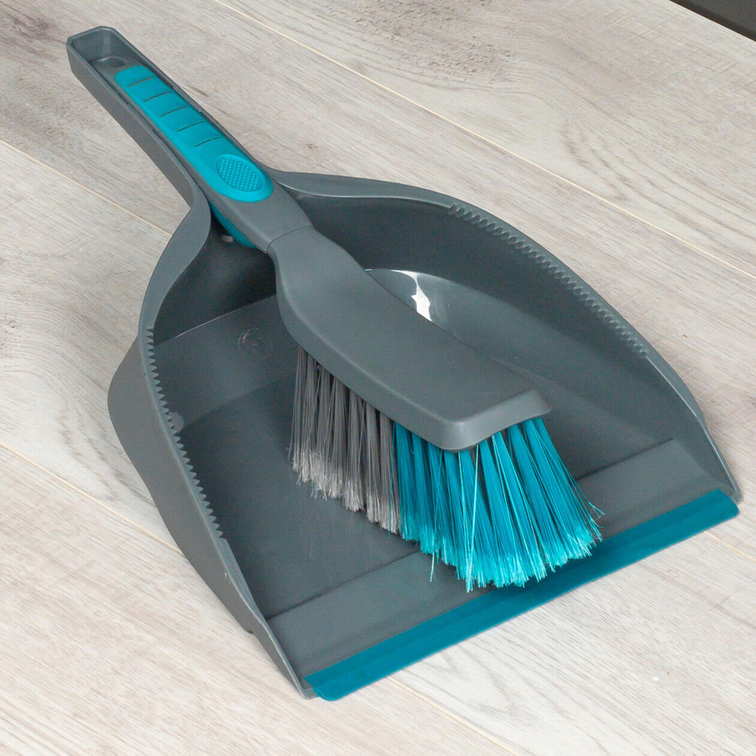 Beldray LA049254 Dustpan and Brush Set - Hardwearing Plastic for Floor Cleaning | Grey/Blue 9
