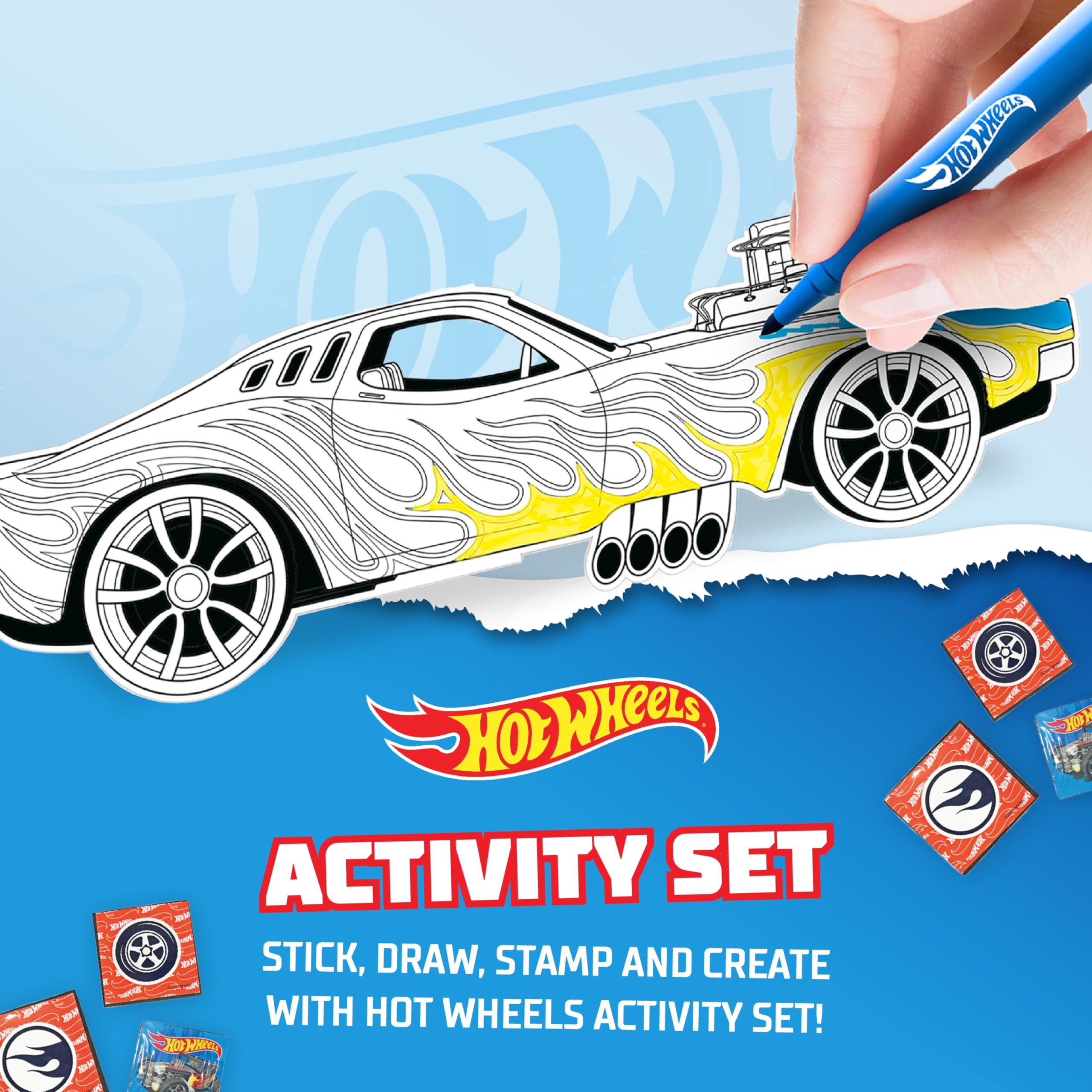 BLADEZ Hot Wheels Activity Set - 150+ Pieces Craft Kit | Customizable Racer | Ages 3+ 2