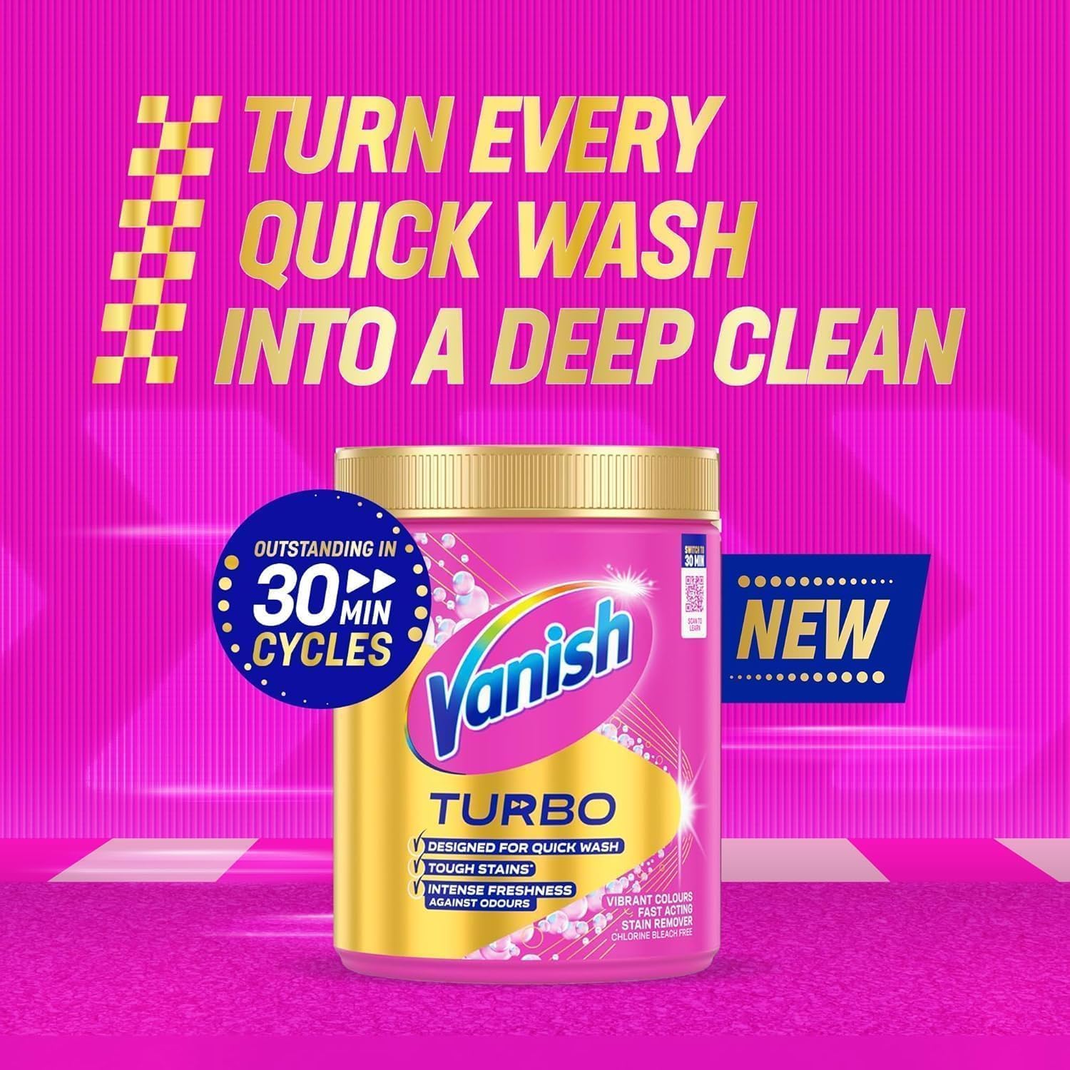 Vanish Turbo Stain Remover Powder - Boosted Oxi Action for Quick Wash | 850g 2