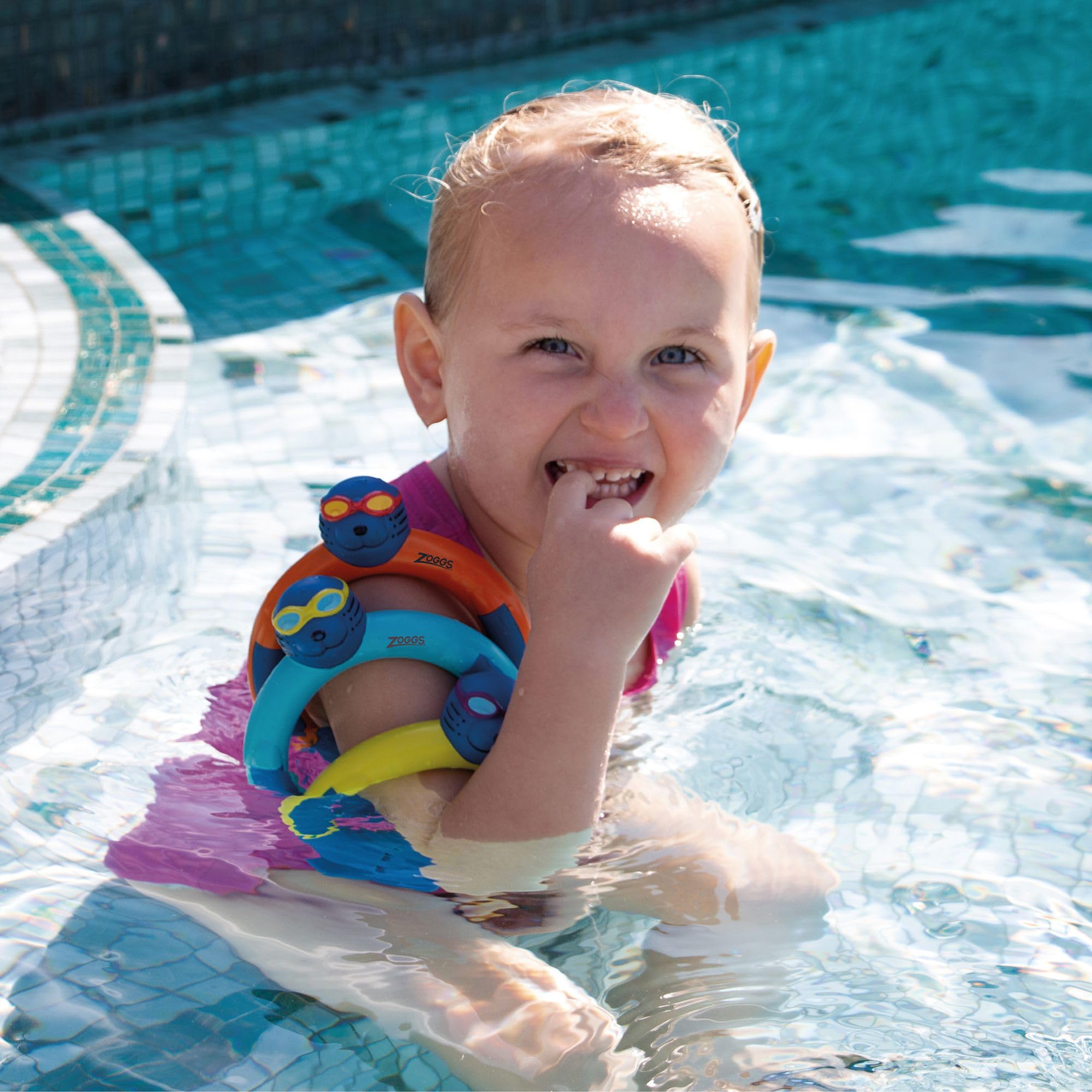 Zoggs Dive Rings - Confidence Building Pool Sinkies for Kids Age 3+ | 3-Pack Blue/Orange/Lime 5