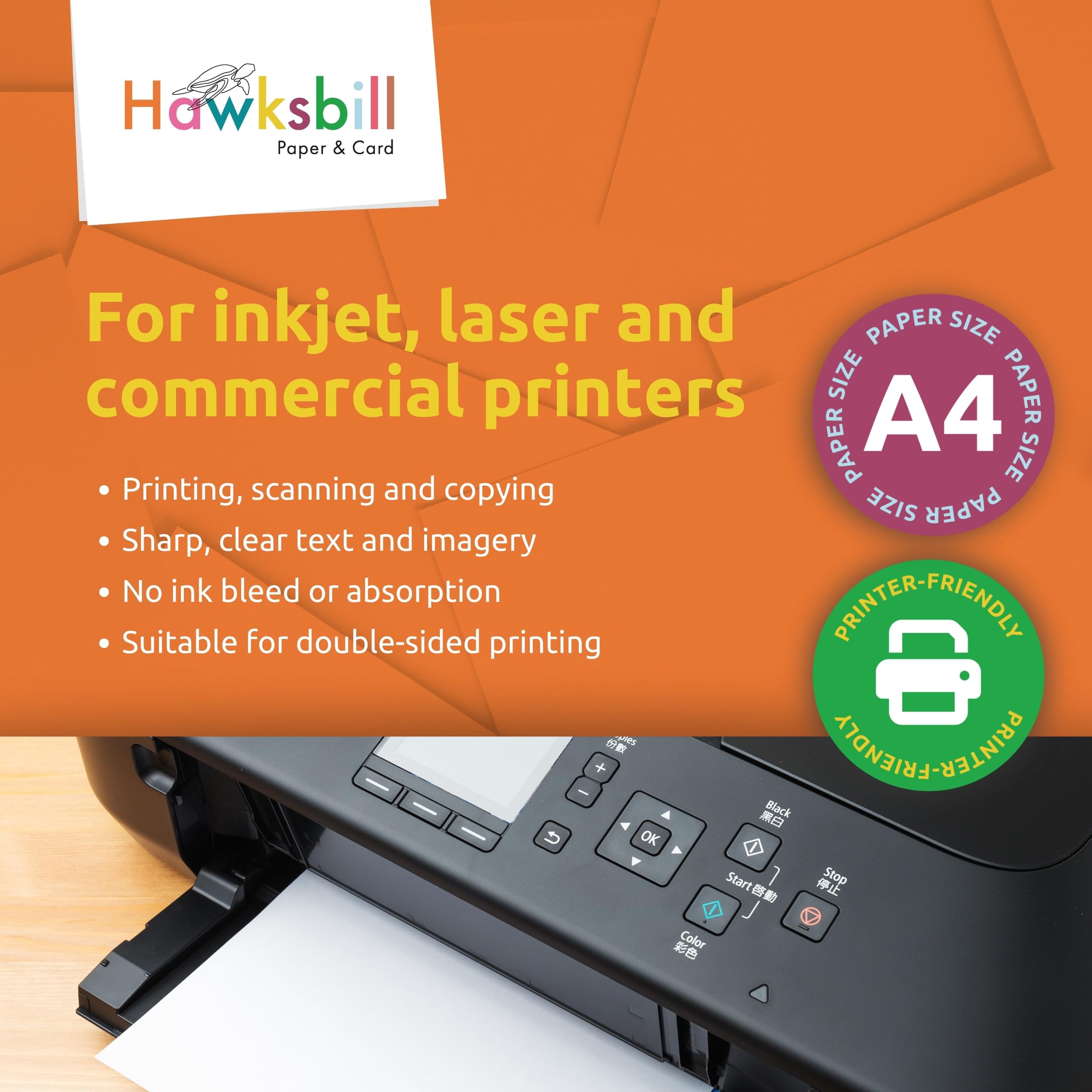 Hawksbill Bright Yellow Copy Paper - 80 GSM A4 | 100 Sheets | Dyslexia-Friendly 4