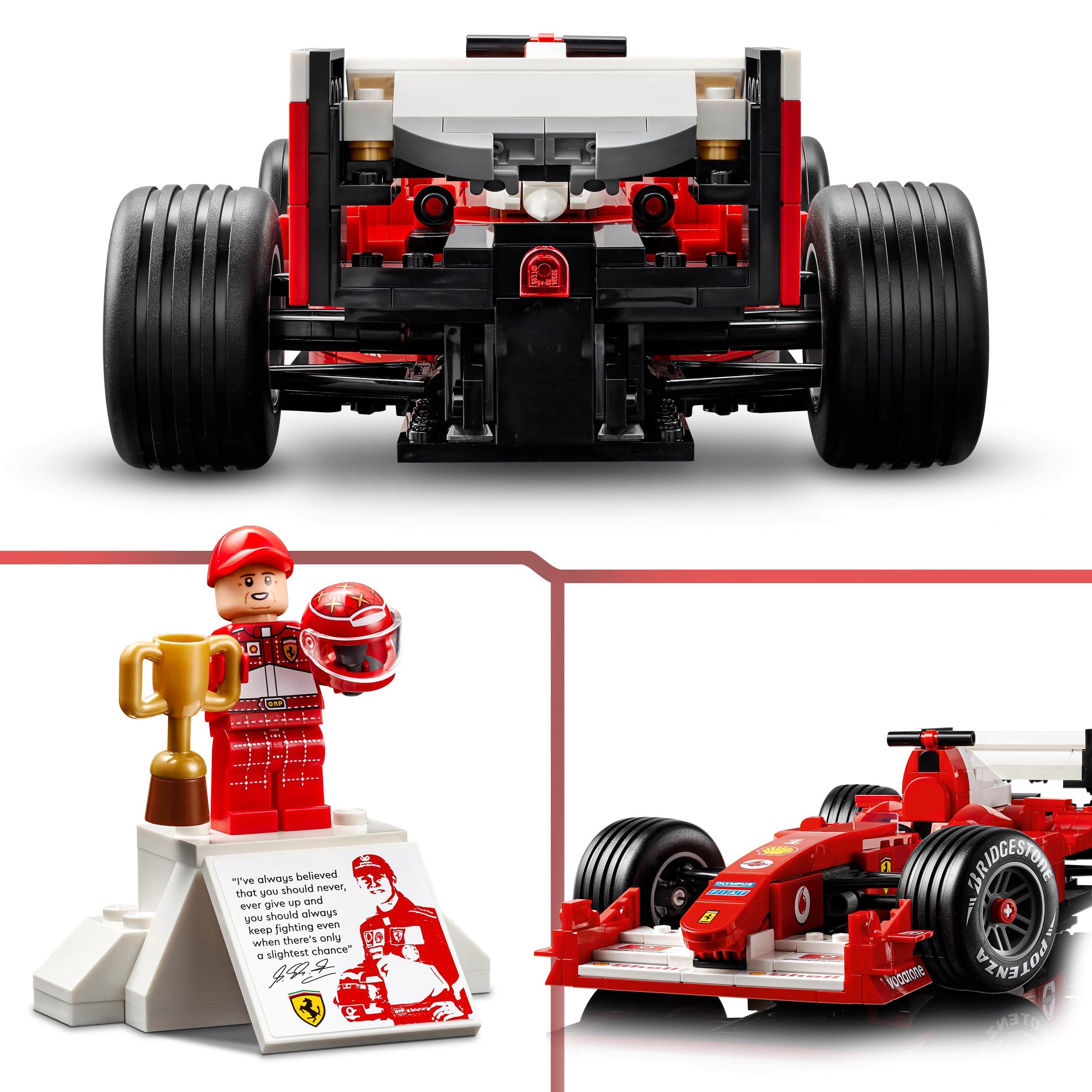 LEGO Icons Ferrari F2004 & Michael Schumacher F1 Car Model Kit for Adults 18+ 6