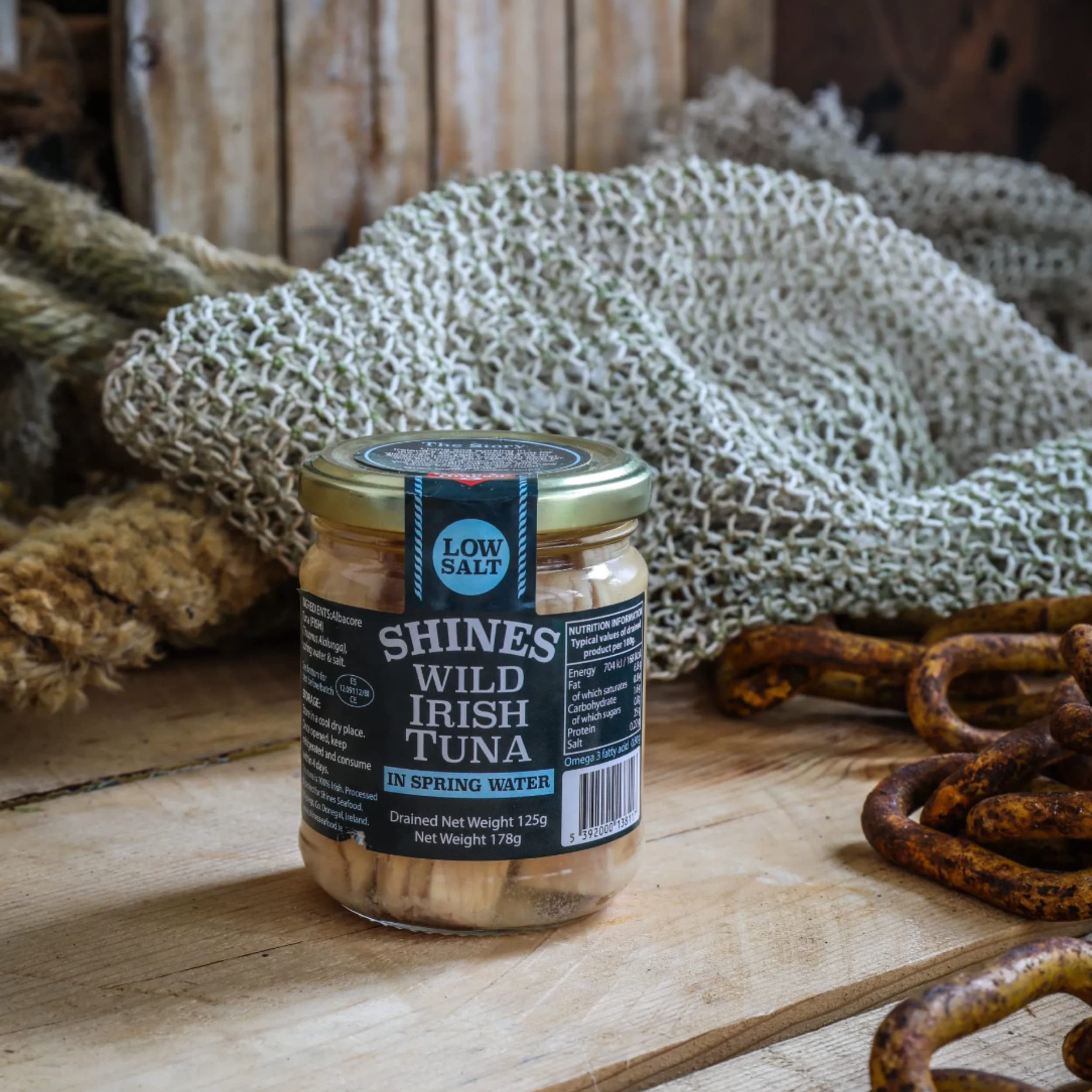 Shines Wild Irish Albacore Tuna in Water - 3 x 185g Glass Jars | High Protein, Low Carb, Omega 3 4