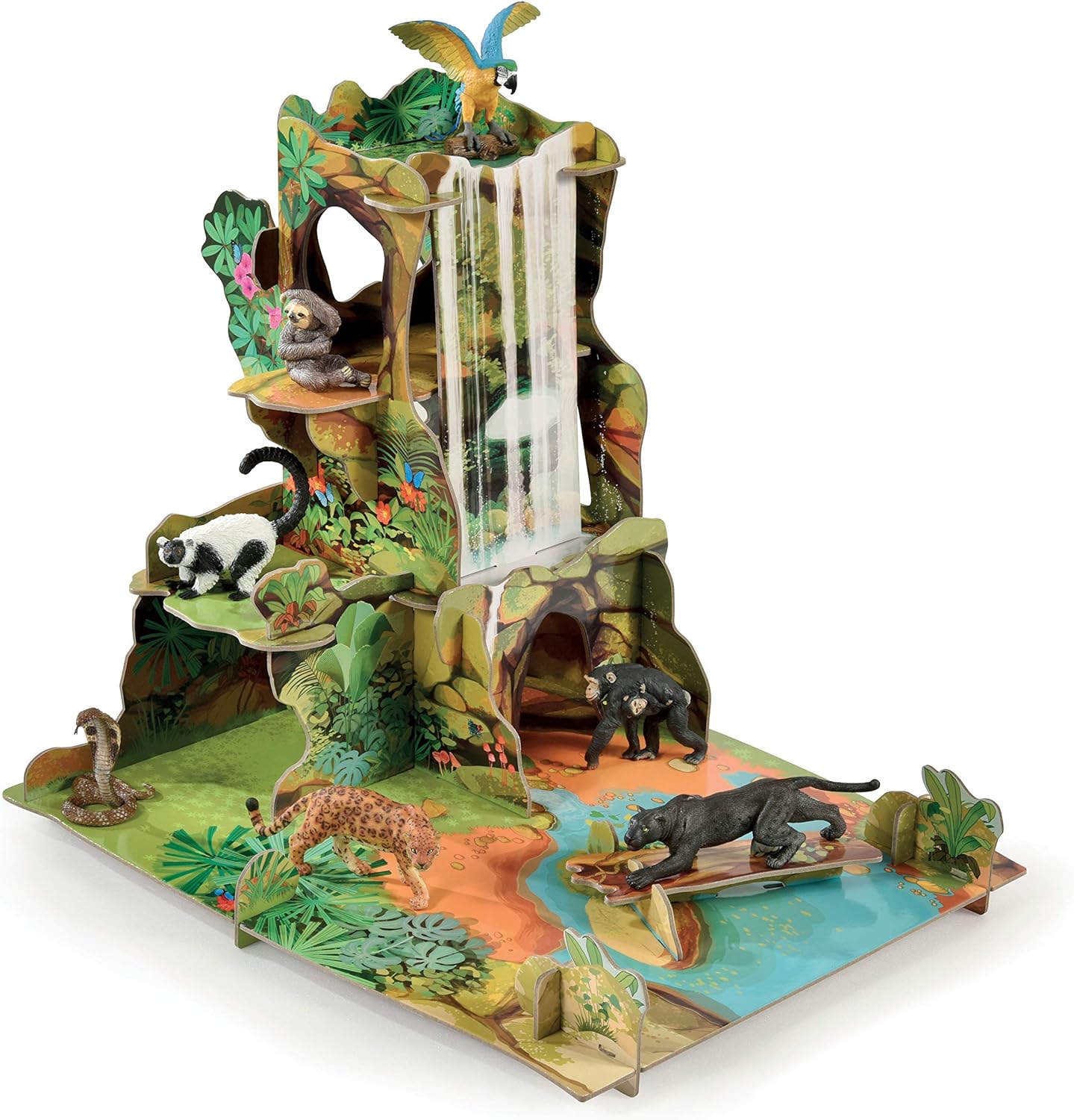 Papo Jungle Playset 60112 - Cardboard Wildlife Habitat for Animal Figurines, Ages 3+ 1