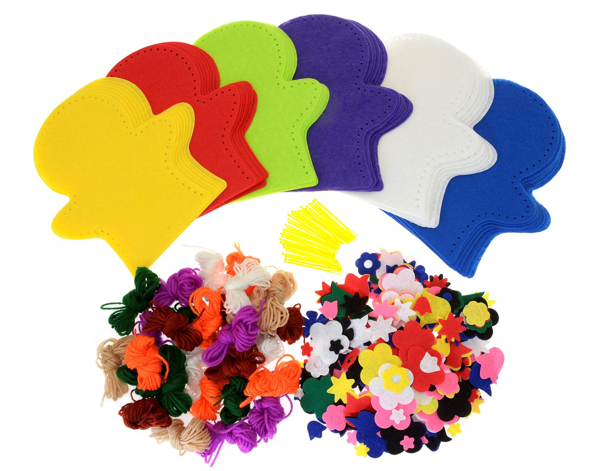 Scola Felt Hand Puppets - 30 Kits, Assorted Colours, Ages 3+