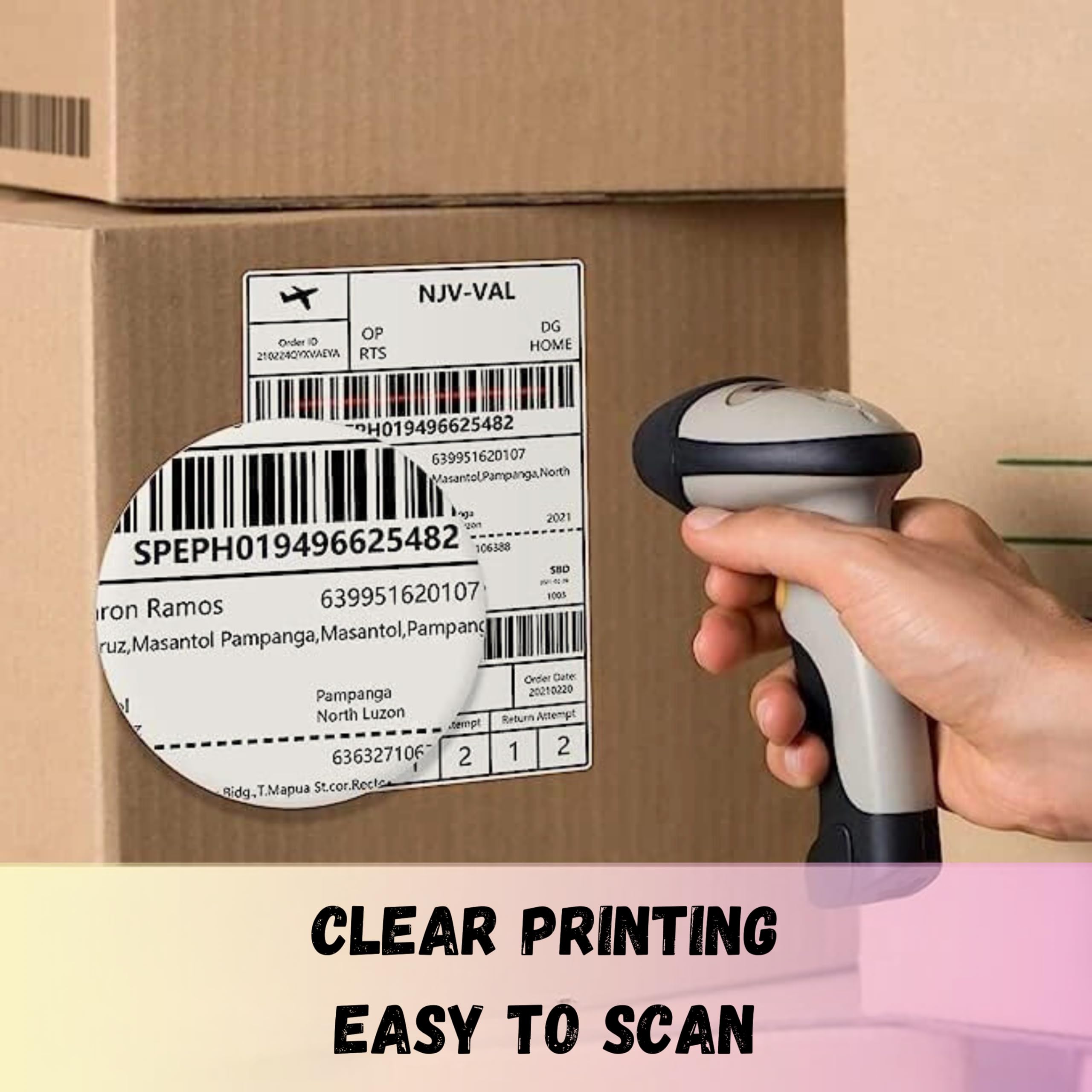 Deco Fleur Thermal Printer Labels - 6x4 Inch | 500 Labels per Roll | White Papier 3