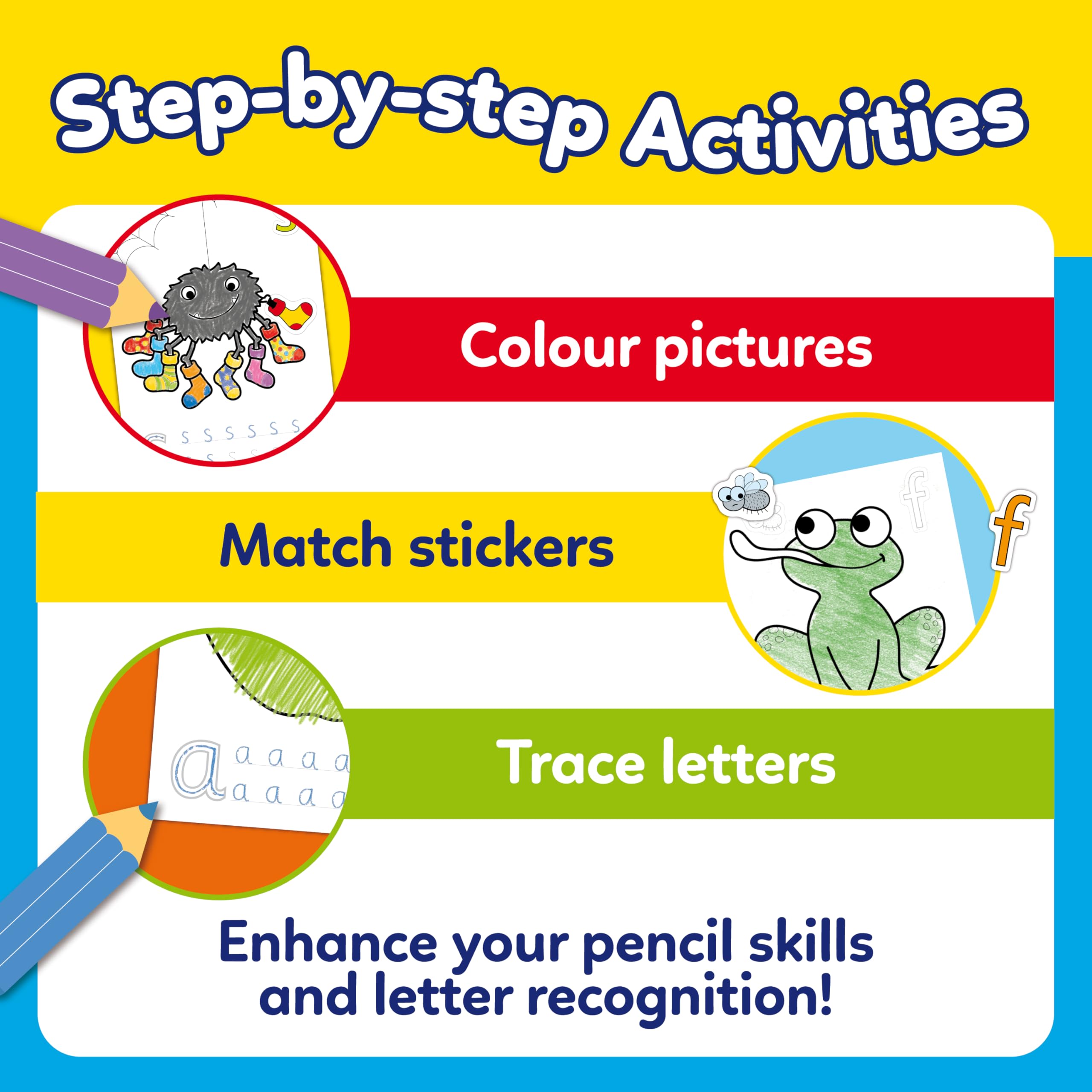 Orchard Toys ABC Colouring and Activity Book - Teaches Alphabet & Literacy Skills | Ages 4+ 3