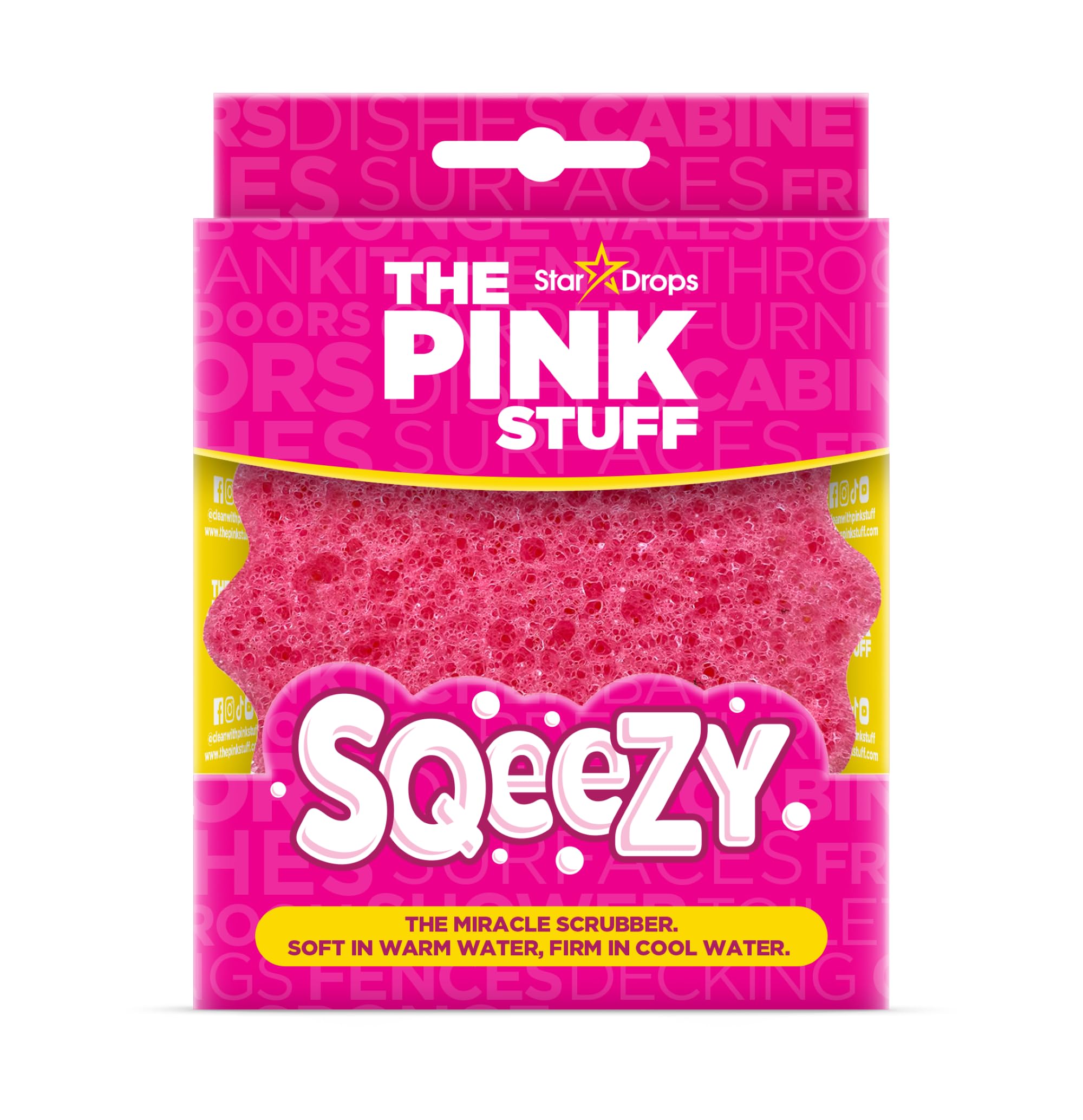 THE PINK STUFF SQeeZY Scrubber - Scratch Free | Temperature Responsive | Ergonomic Design
