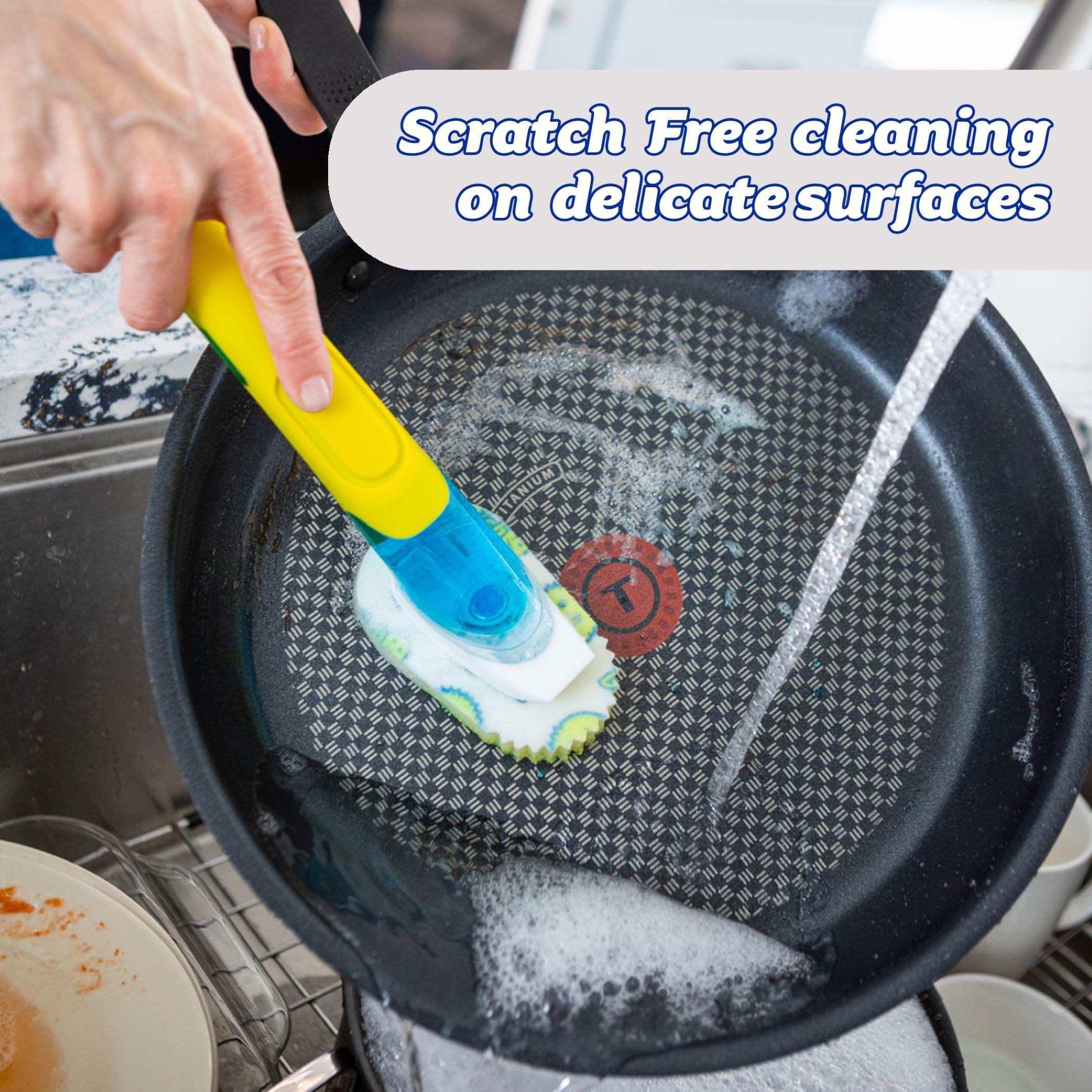 Scrub Daddy Dish Wand Replacement Heads - 2 Pack | Soap Dispensing Compatibility | Fast-Drying 5