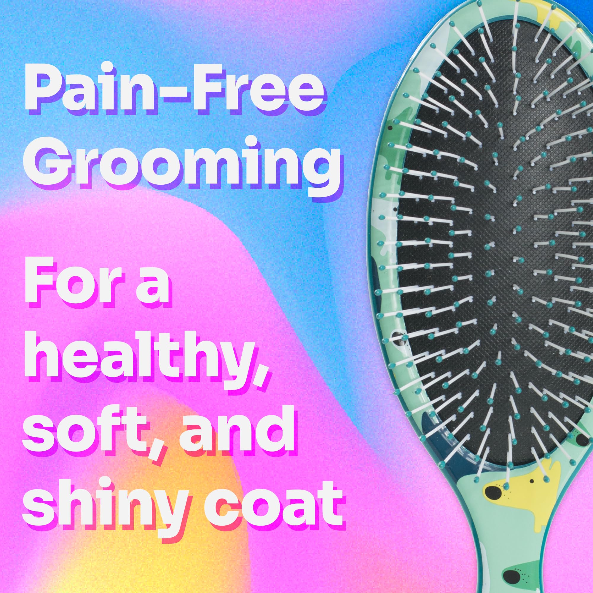 Wet Brush Pet Hair Brush - Large Dog Breed Detangler | Dog Camo | Ergonomic Handle 3