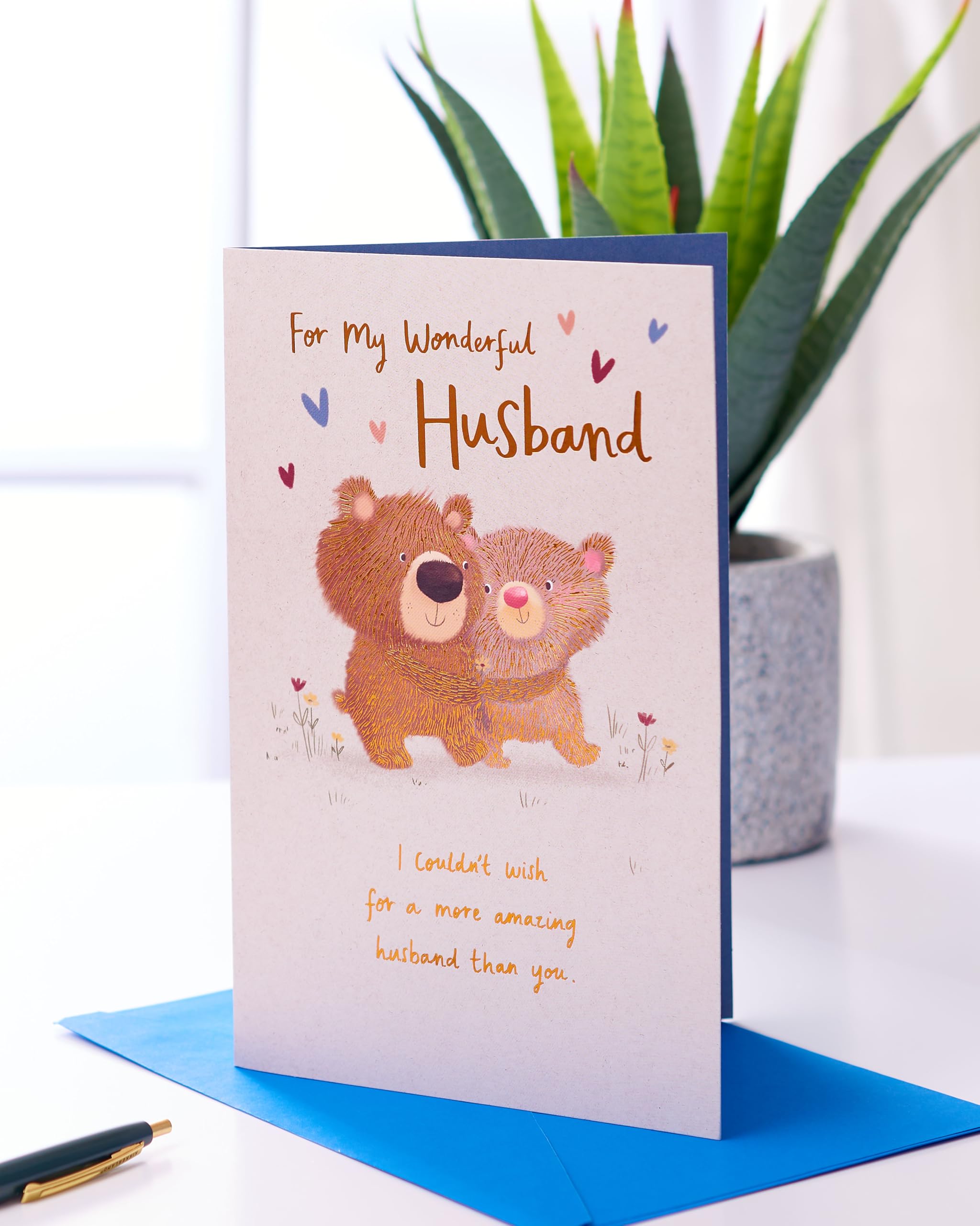 UK Greetings Birthday Card for Husband with Copper Foil Details | 155 x 235 mm 3