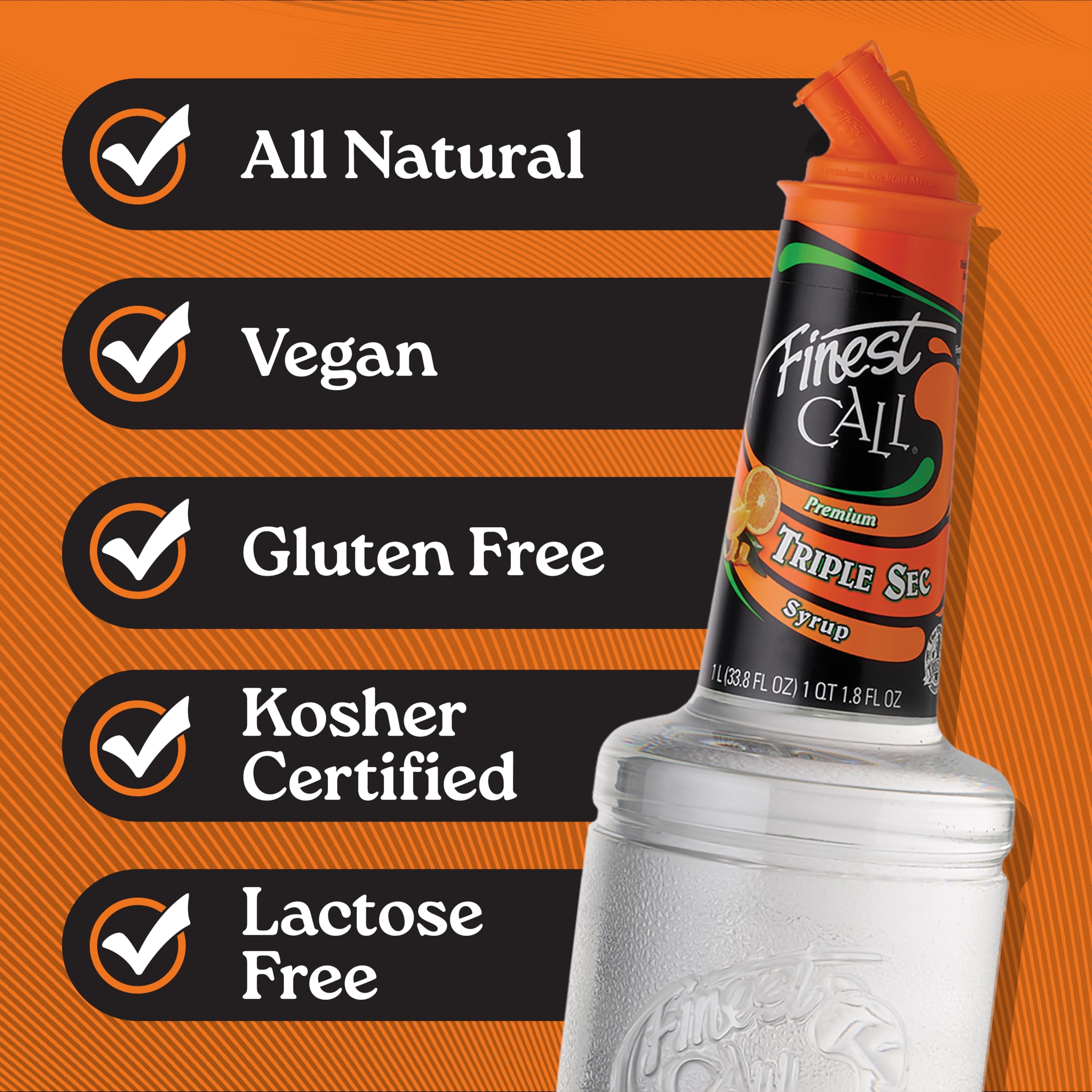 Finest Call Triple Sec Syrup - Non-Alcoholic Cocktail Ingredient | Premium Orange Essential Oils | 1 Litre 3