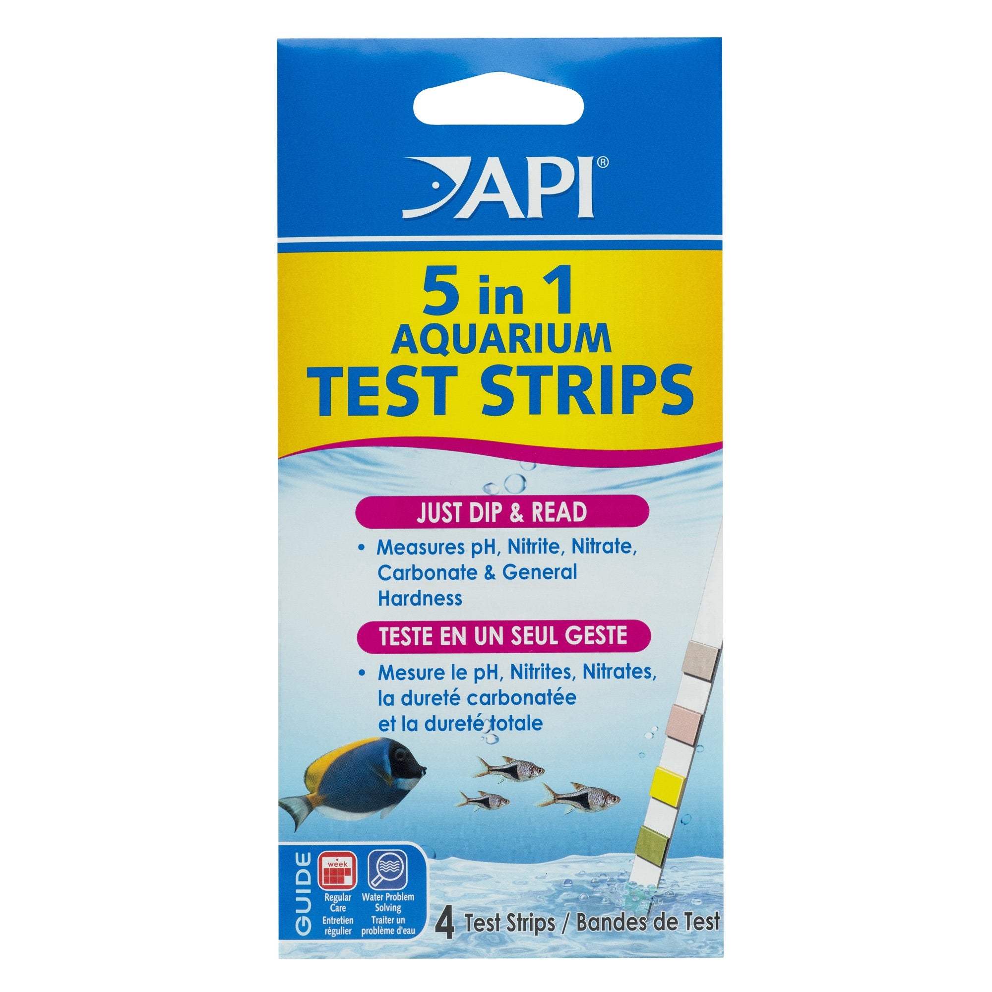 API 5-IN-1 Test Strips - Monitors pH, Nitrite, Nitrate, GH, KH for Freshwater & Saltwater Aquariums | 4 Count 1