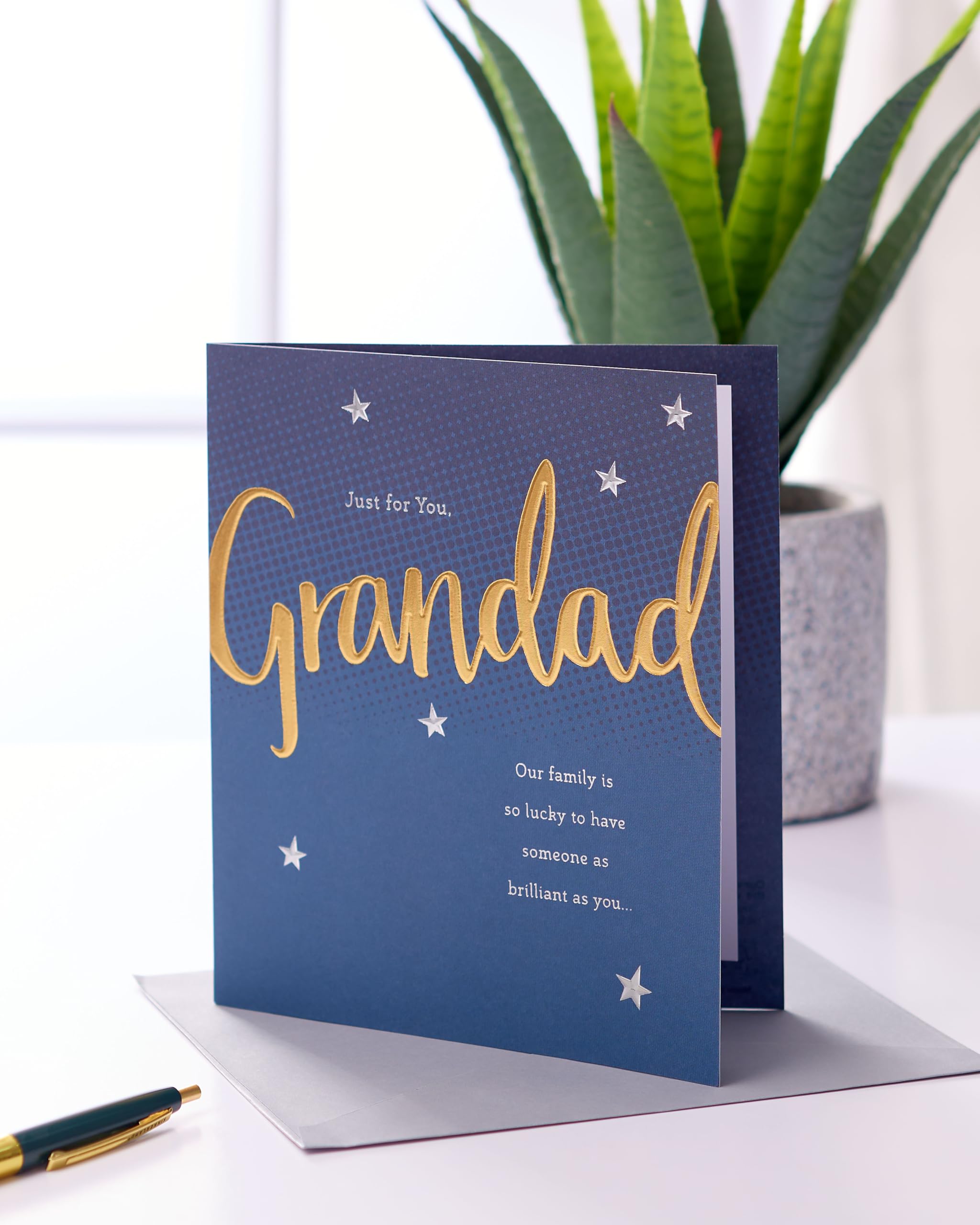UK Greetings Grandad Birthday Card | Gold & Silver Foil Detailing | 165 x 190 mm 3