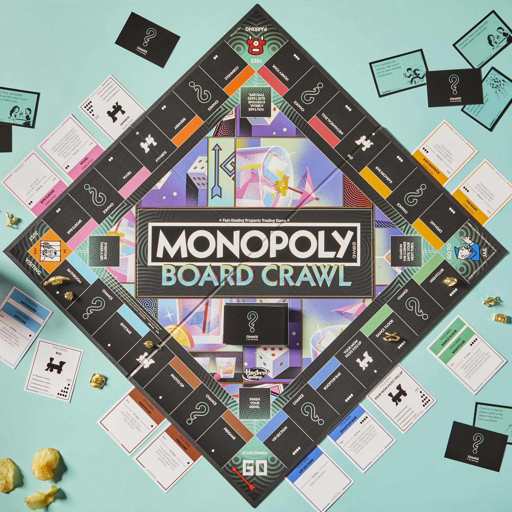 Hasbro Gaming Monopoly Board Crawl Drinking Game 7