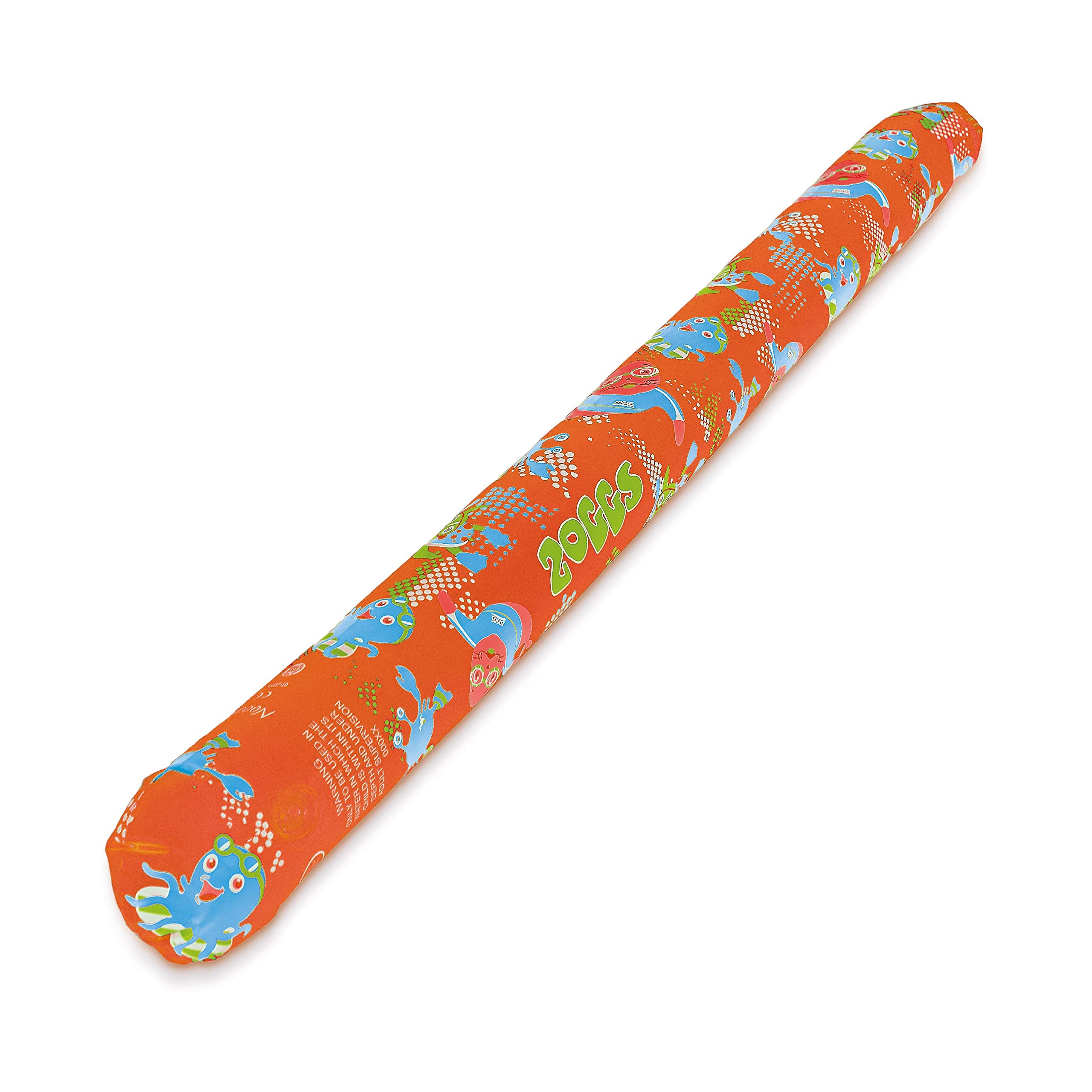 Zoggs Inflatable Swim Noodle - Learn to Swim Aid | 115 cm Length | Orange Zoggy Print