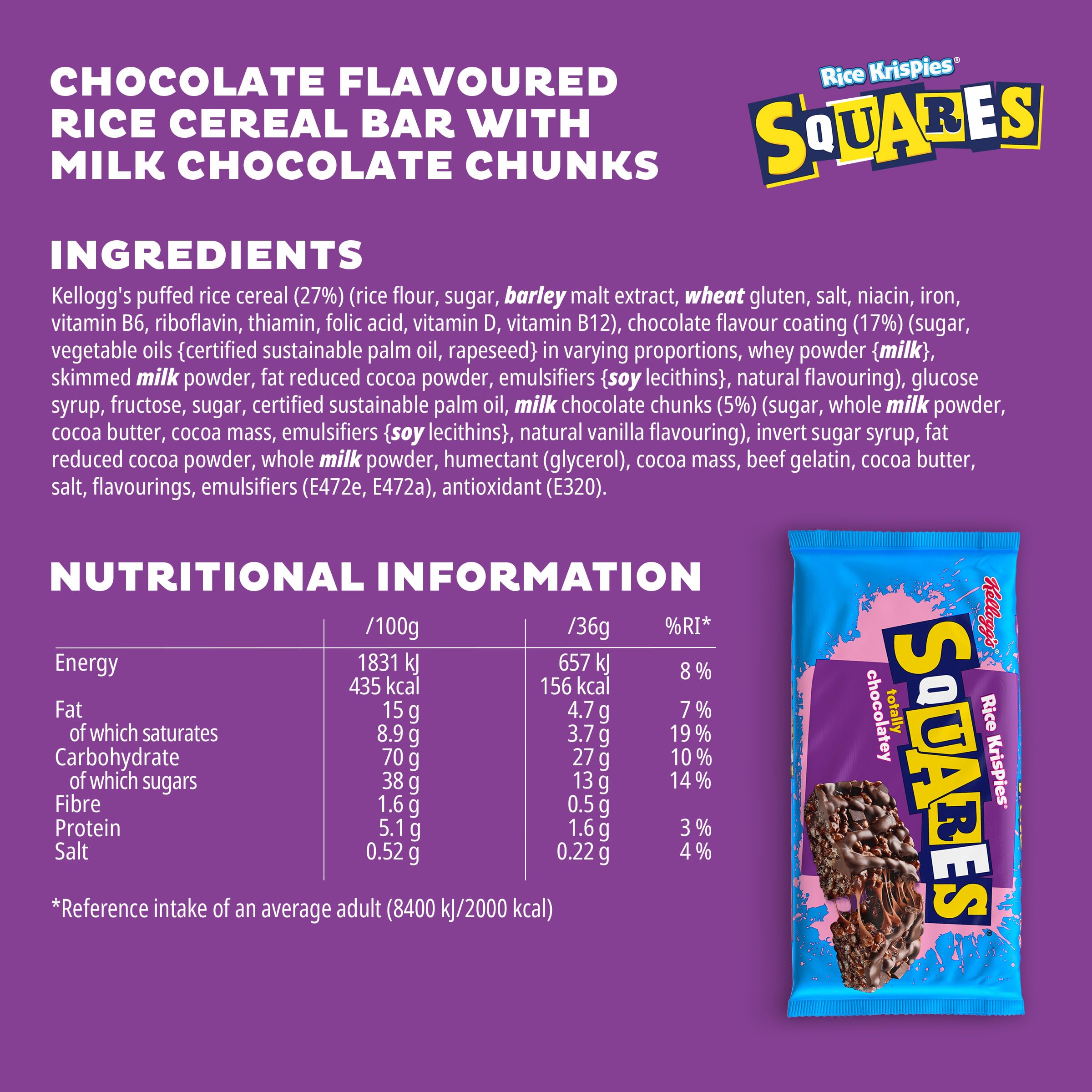 Rice Krispies Squares Chocolate Cereal Bars - 30 Count, 36g Each 3