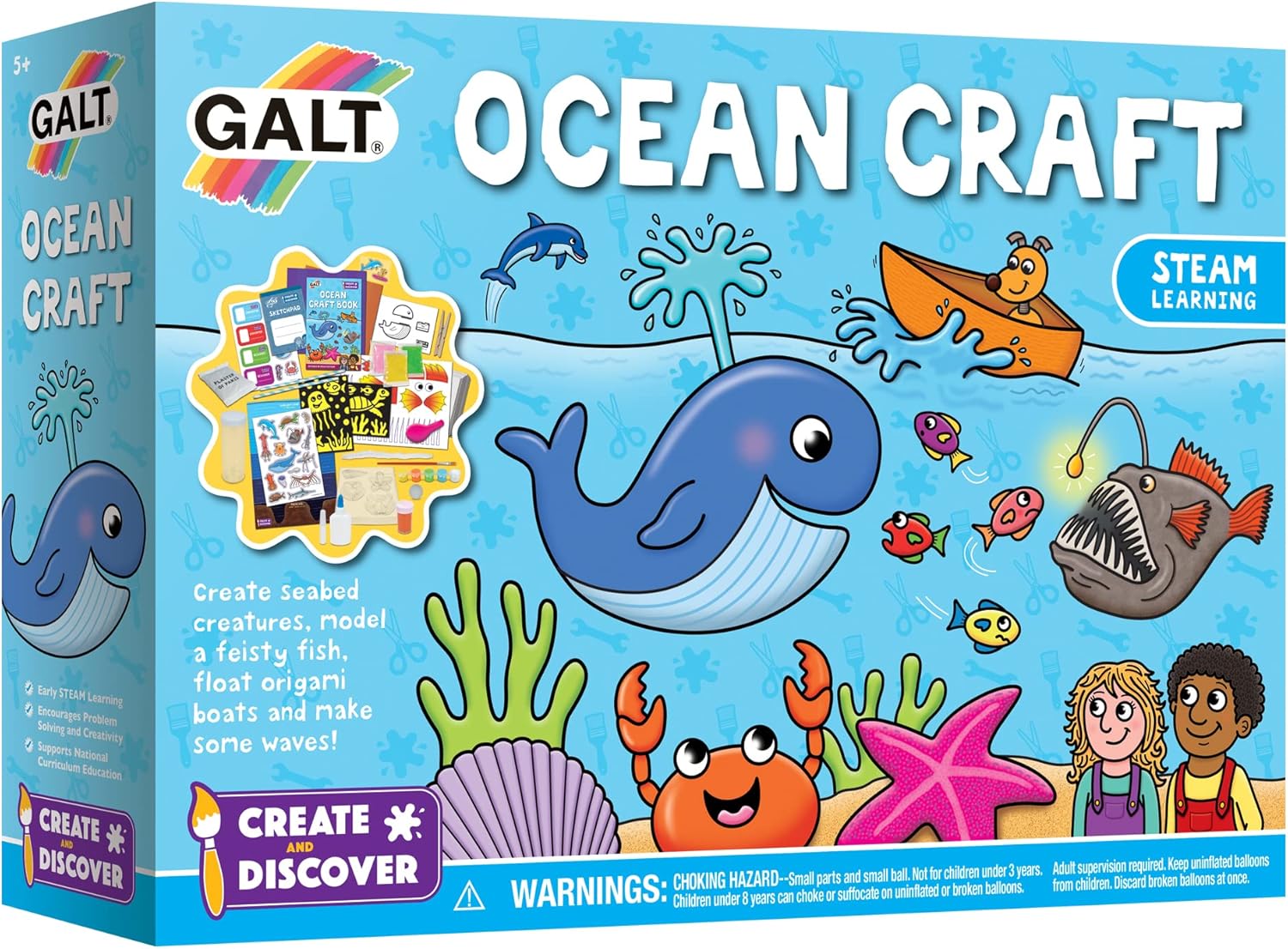 Galt Create and Discover Ocean Craft Kit - Educational STEAM Activities for Kids Ages 5+ 1