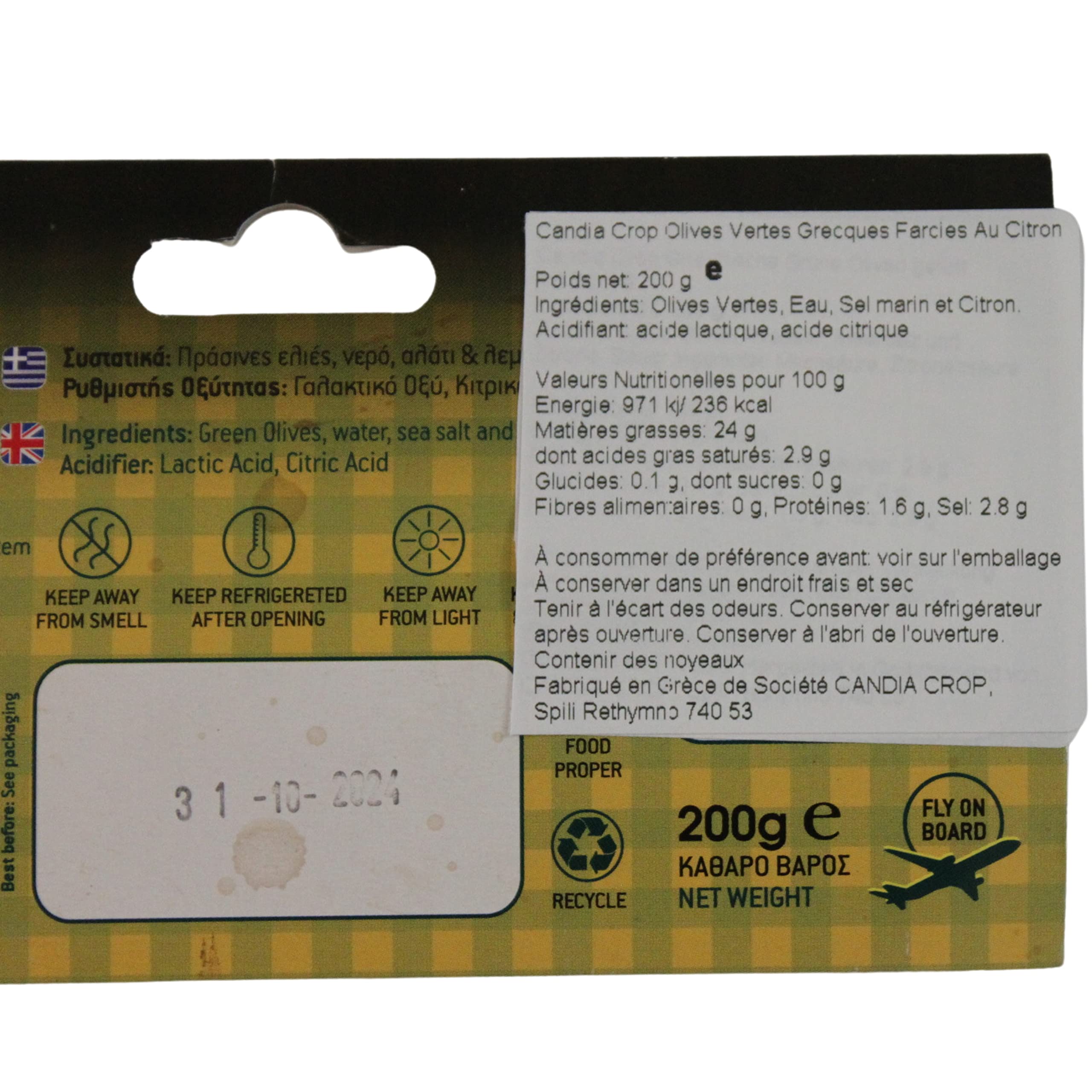Candia Crop Greek Green Olives Stuffed with Lemon - 200g (Pack of 5) | 1kg Total 4