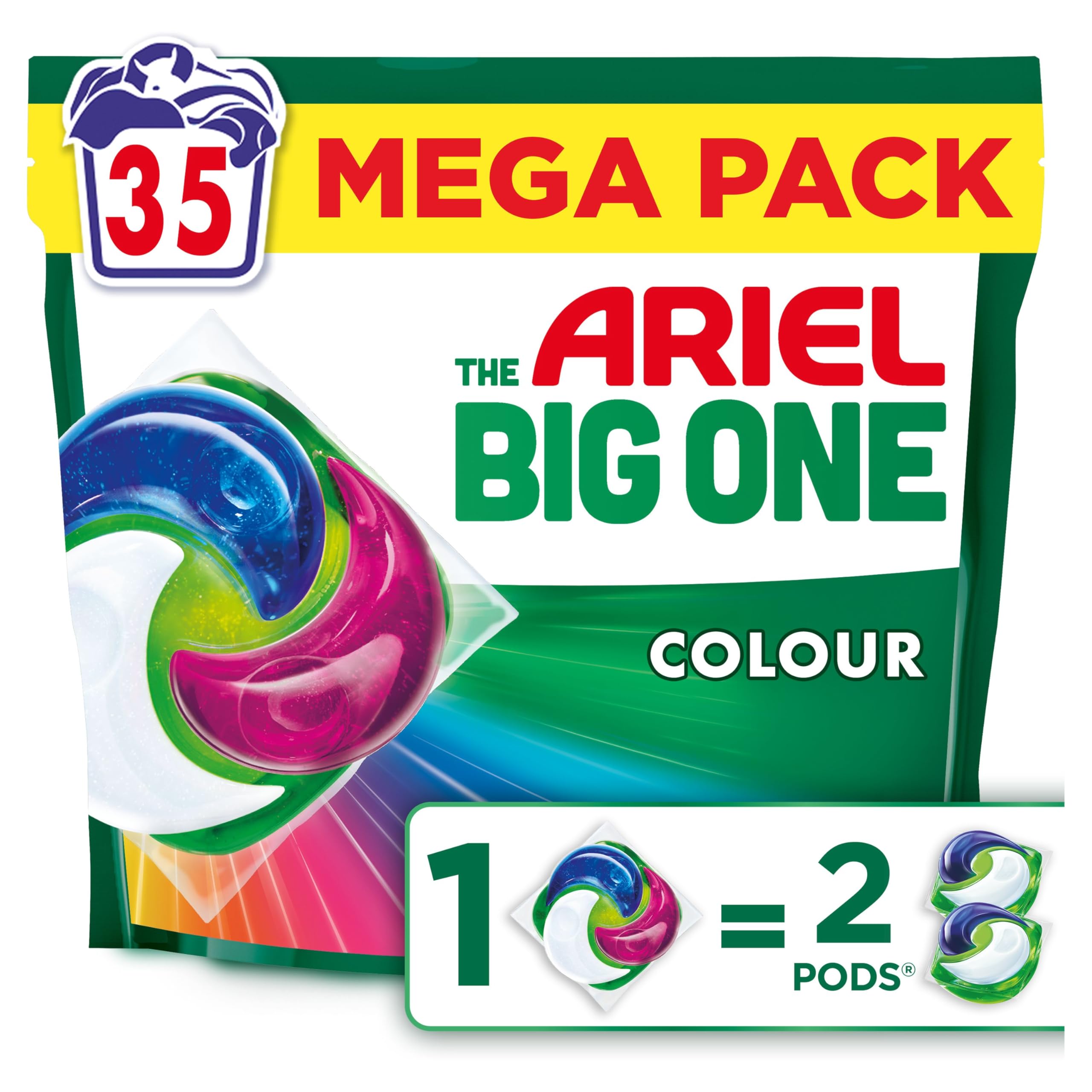 Ariel The Big One PODS Laundry Capsules Colour - 35 Washes | 2X Stain & Odour Removal 1
